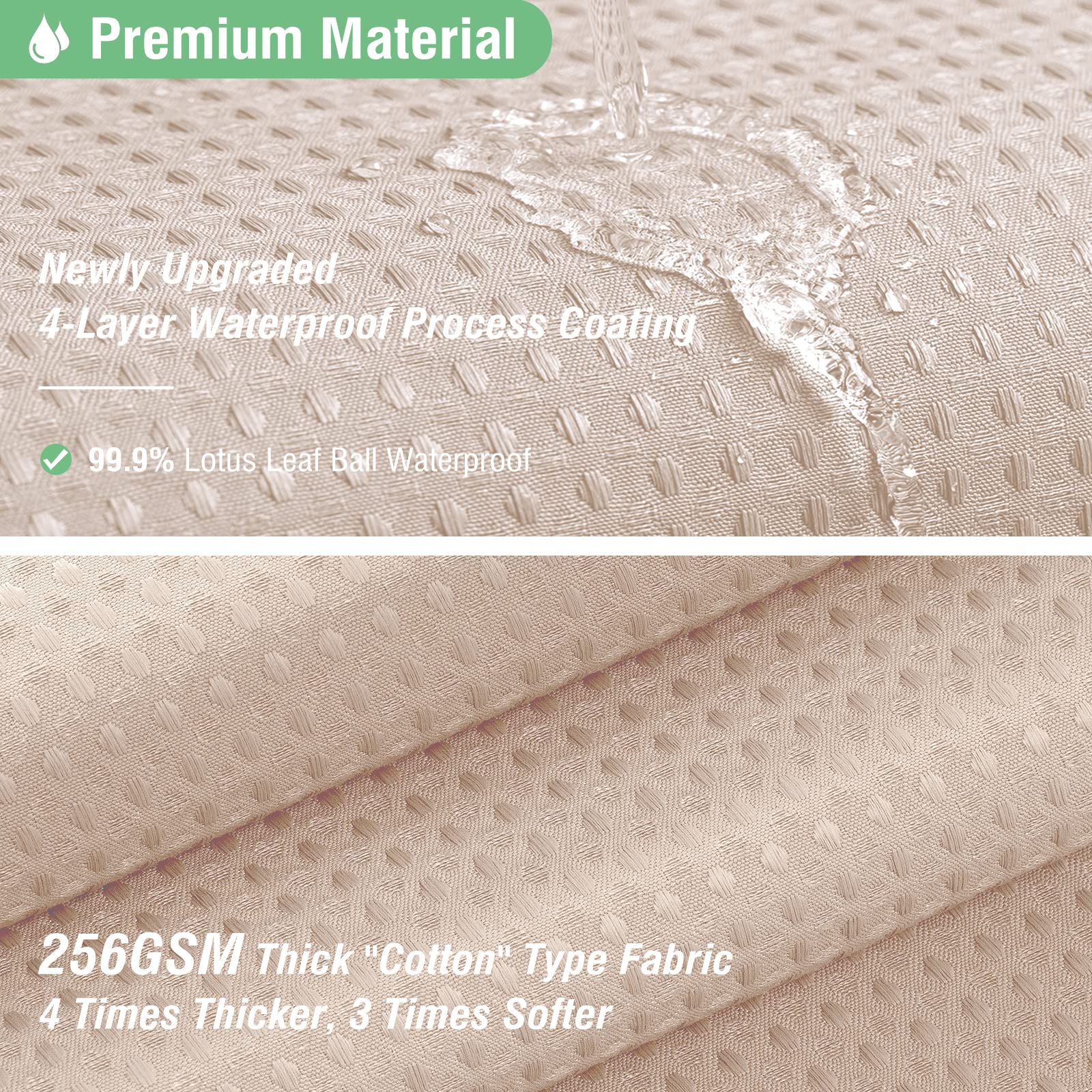 Dynamene Extra Long Shower Curtain - 96 Inch Long Waffle Weave Weighted Thick Cloth Bathroom Shower Curtain  Neutral Heavy Duty Hotel Bath Curtain Set with 12 Plastic Hooks 72x96  Blush Pink