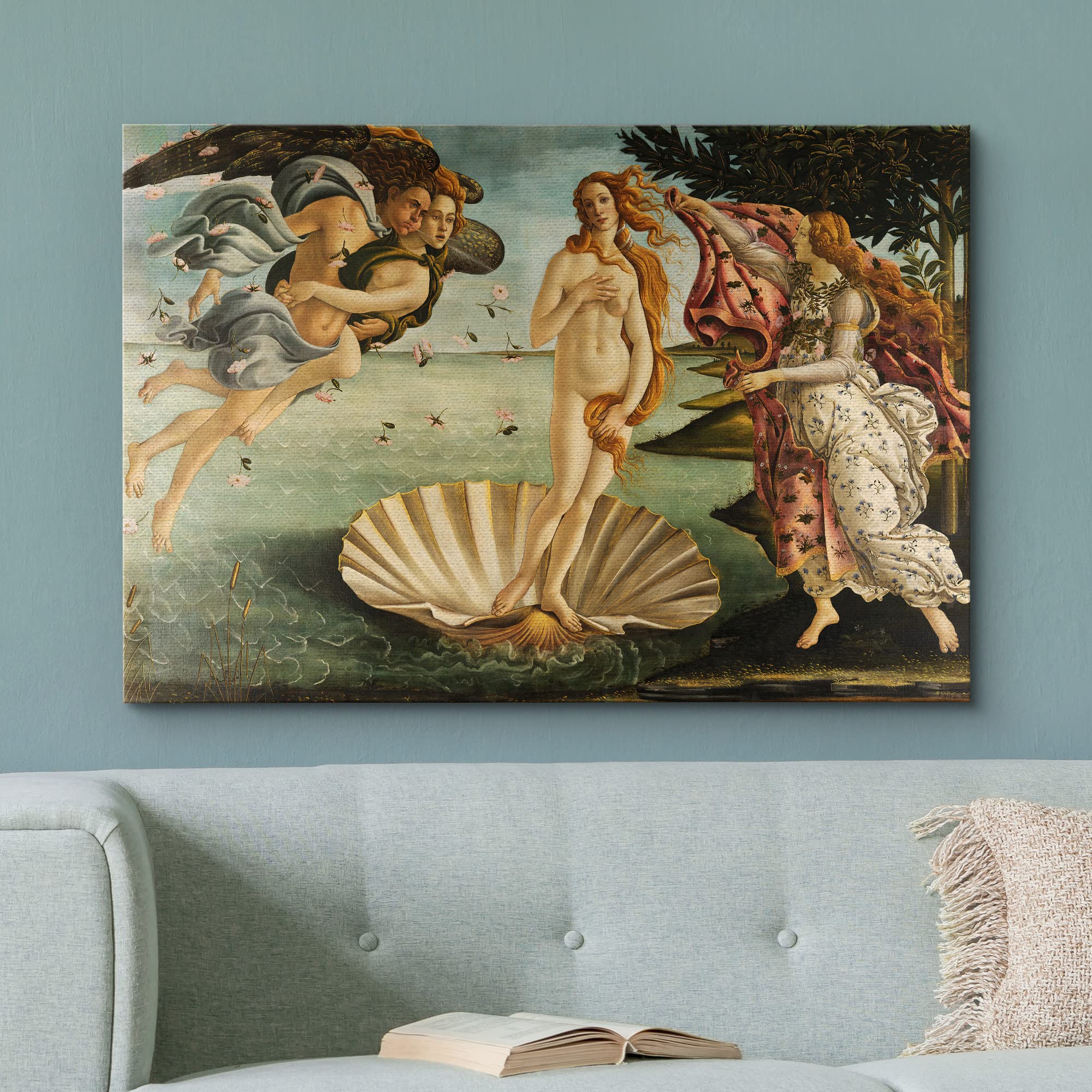 Wall26 Birth Of Venus By Botticelli Giclee Canvas Prints Wrapped Gallery Wall Art, Stretched & Framed Ready To Hang, 12'' L X 18