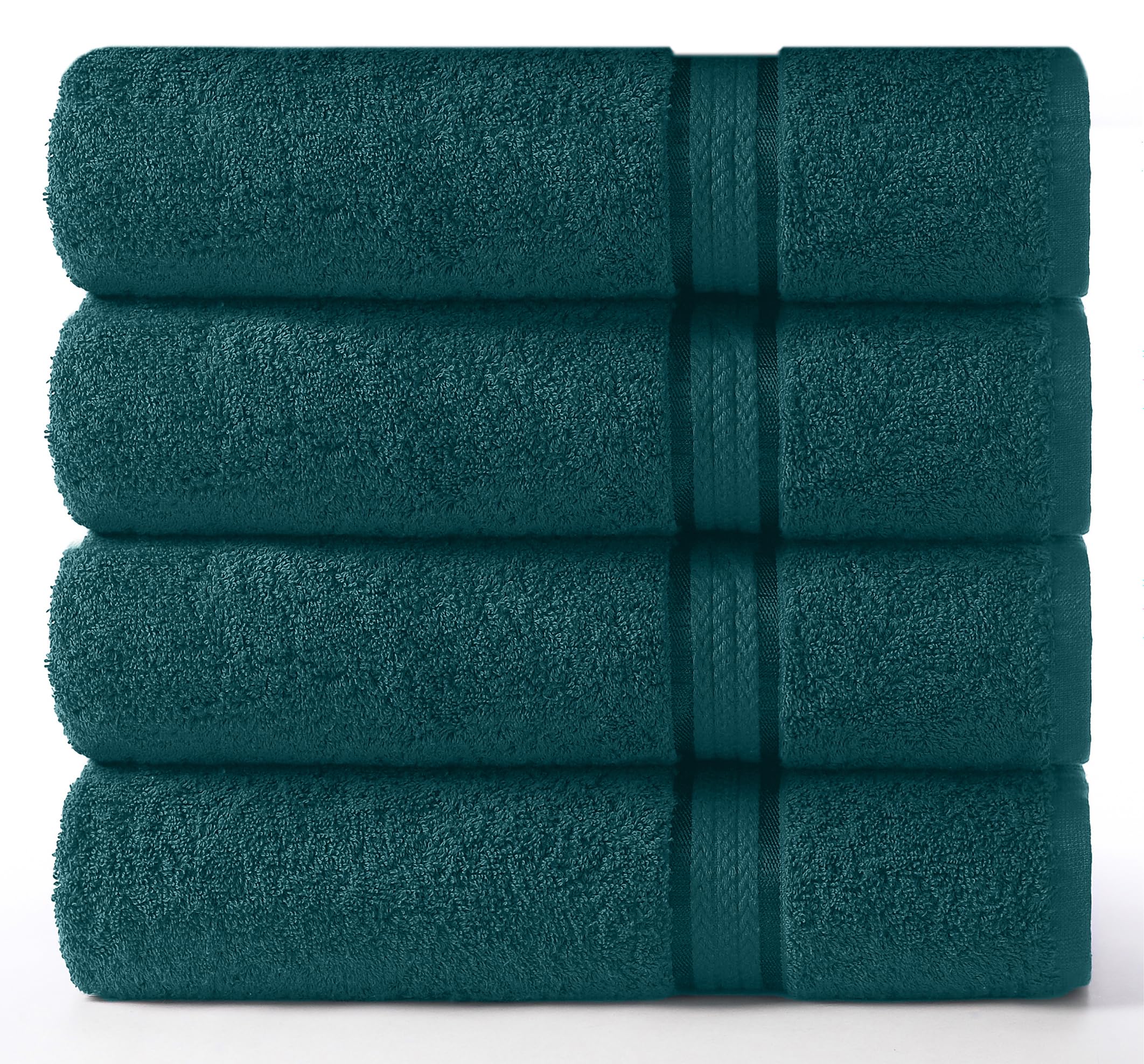 Cotton Craft Ultra Soft 4 Pack Oversized Extra Large Bath Towels 30X54 Teal Weighs 22 Ounces - 100% Pure Ringspun Cotton - Luxur
