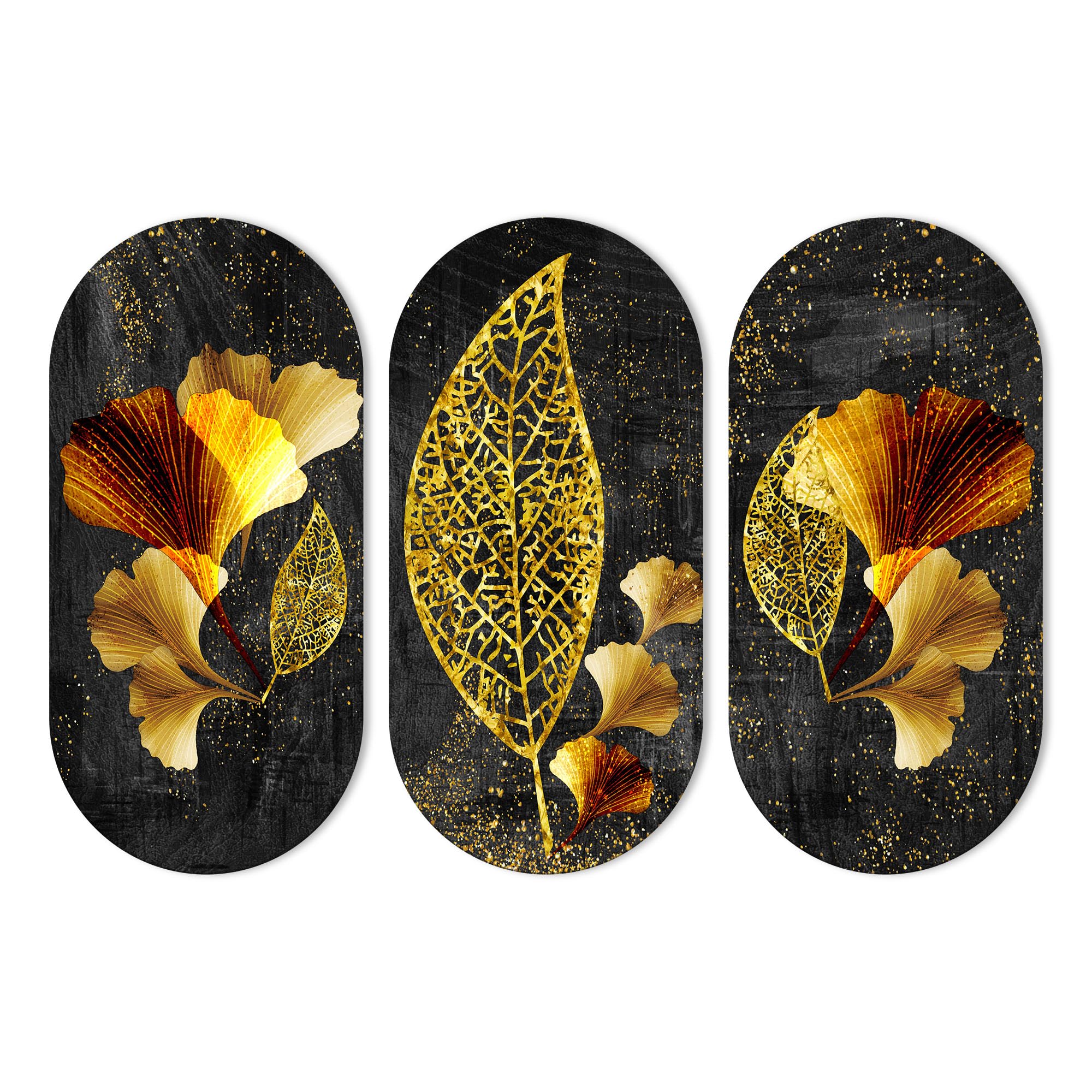 Artvibes Golden Leaf Auspicious Wooden Art Work Wall Hanging For Good Luck Properity Vastu | Spiritual Decor Items | Paintings |