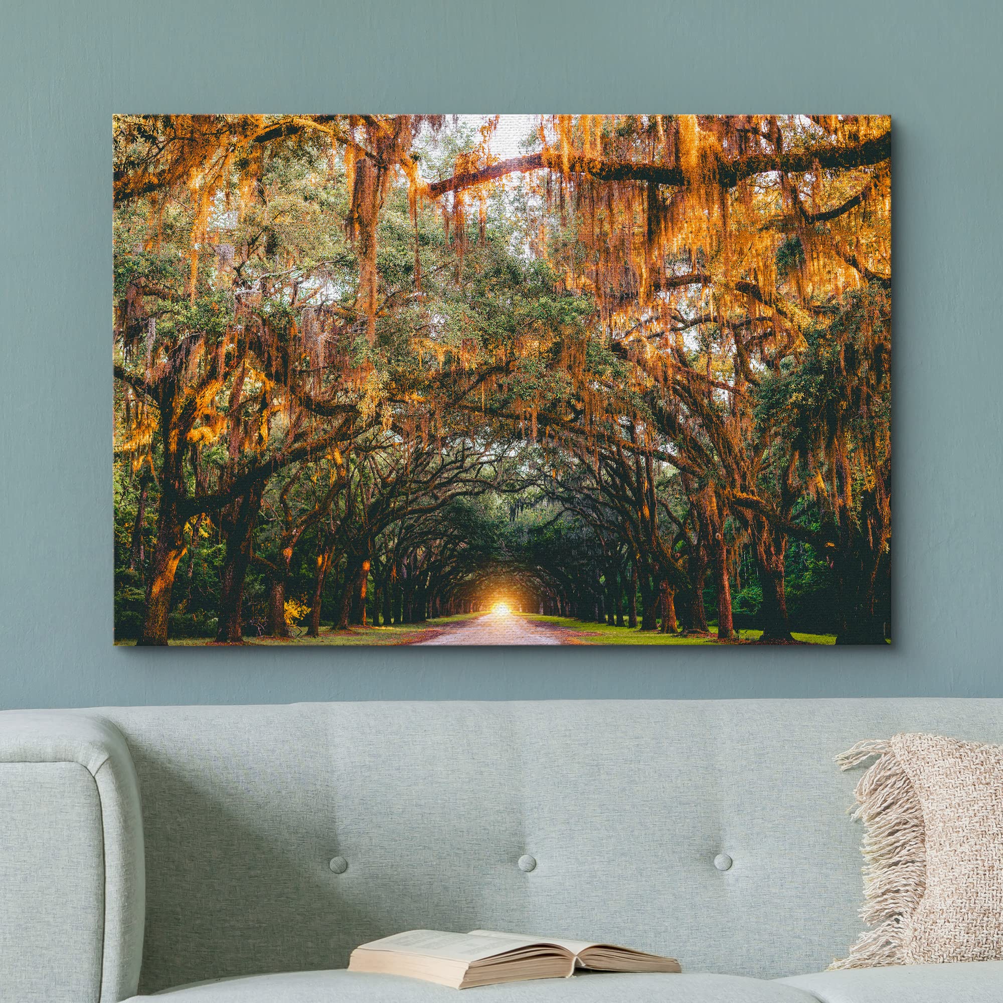 wall26 Canvas Print Wall Art Autumn Fall Orange Hanging Tree Canopy Nature Wilderness Photography Realism Earth Scenery Rustic Scenic Landscape Colorful for Living Room  Bedroom  Office - 12''x18''