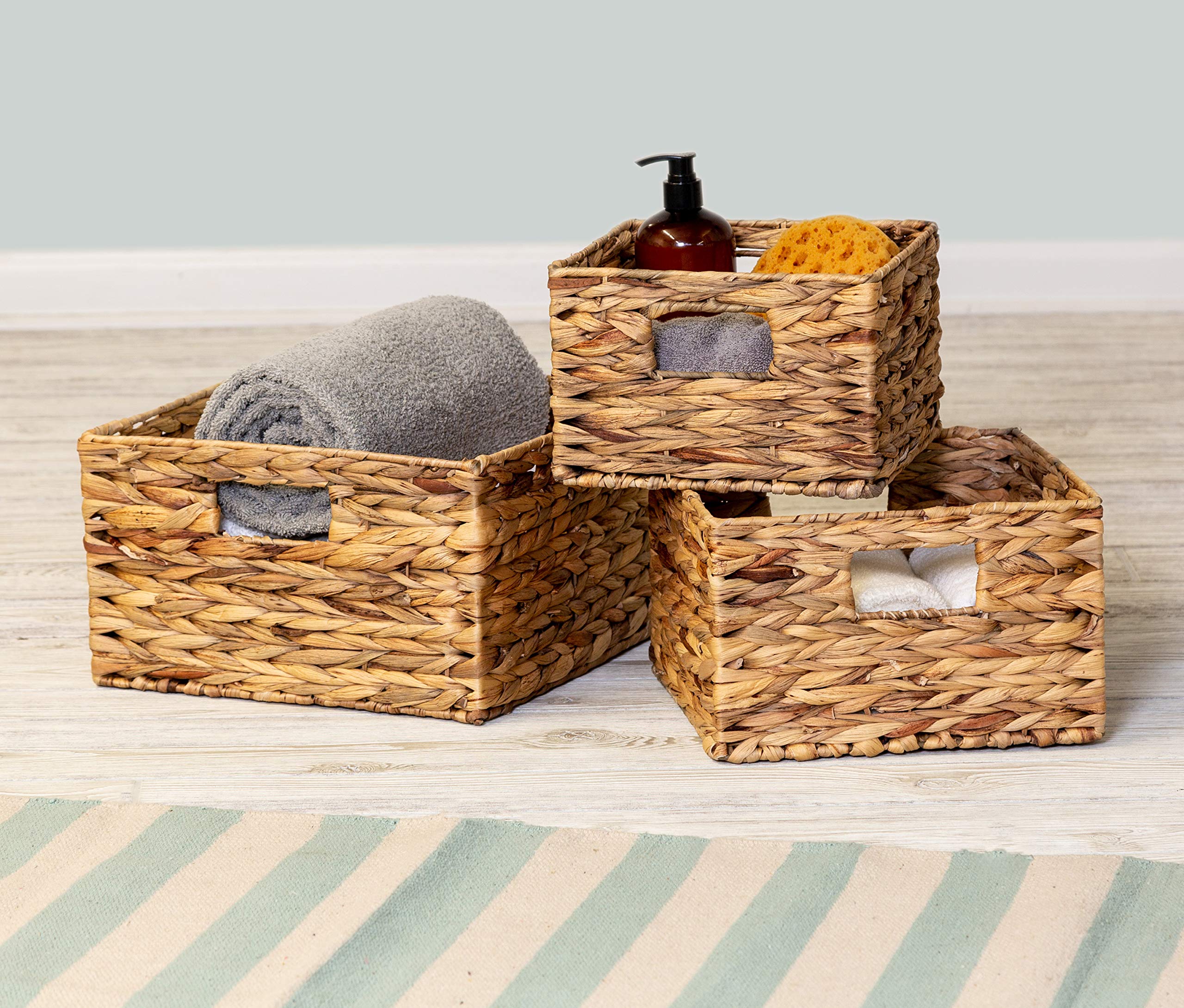 Honey-Can-Do Sto-02882 Nesting Banana Leaf Baskets, Multisize, 3-Pack,Natural
