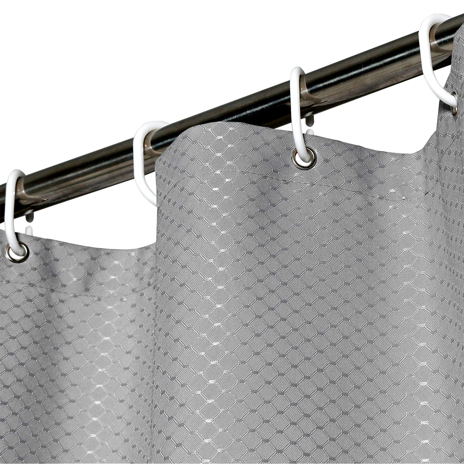 Aoohome Waffle Weave Fabric Shower Curtain For Bathroom, 72''X78'' Extra Long Bath Curtain With Weighted Hem, Heavy Duty, Water
