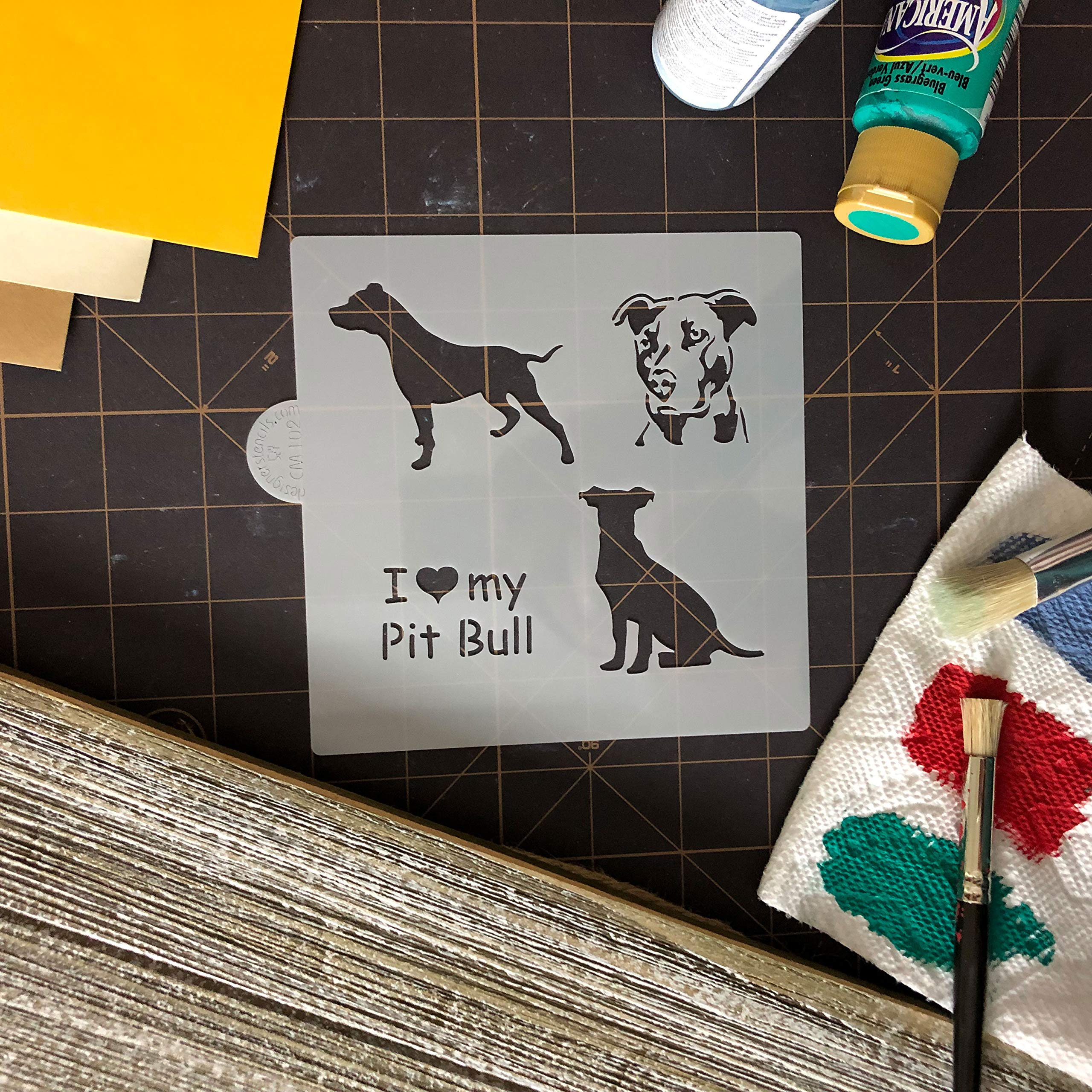 I Love My Pit Bull Cookie And Craft Stencil Cm102 By Designer Stencils