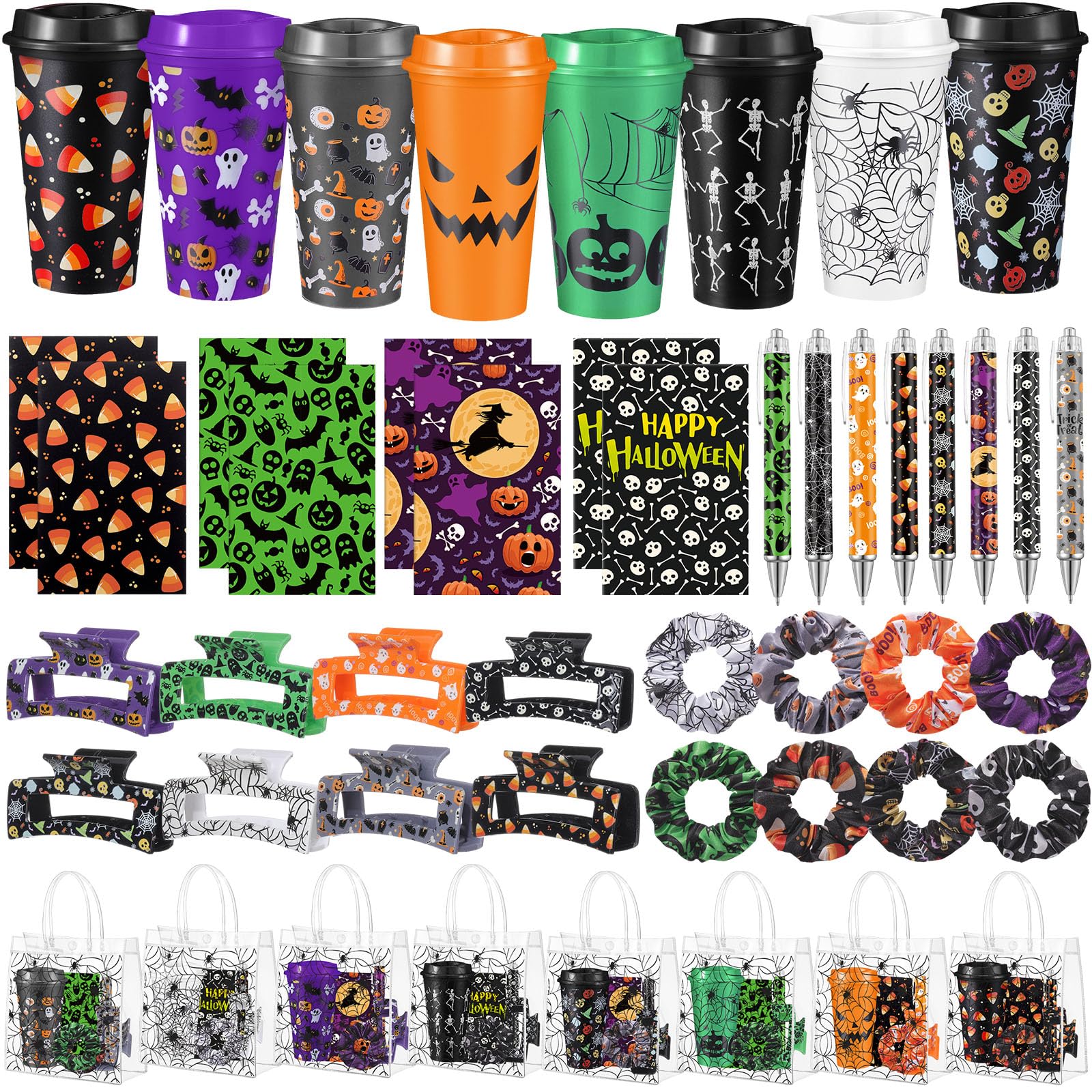 Landhoow 48 Pcs Halloween Women Gift Sets Bulk, Boo Basket Stuffers