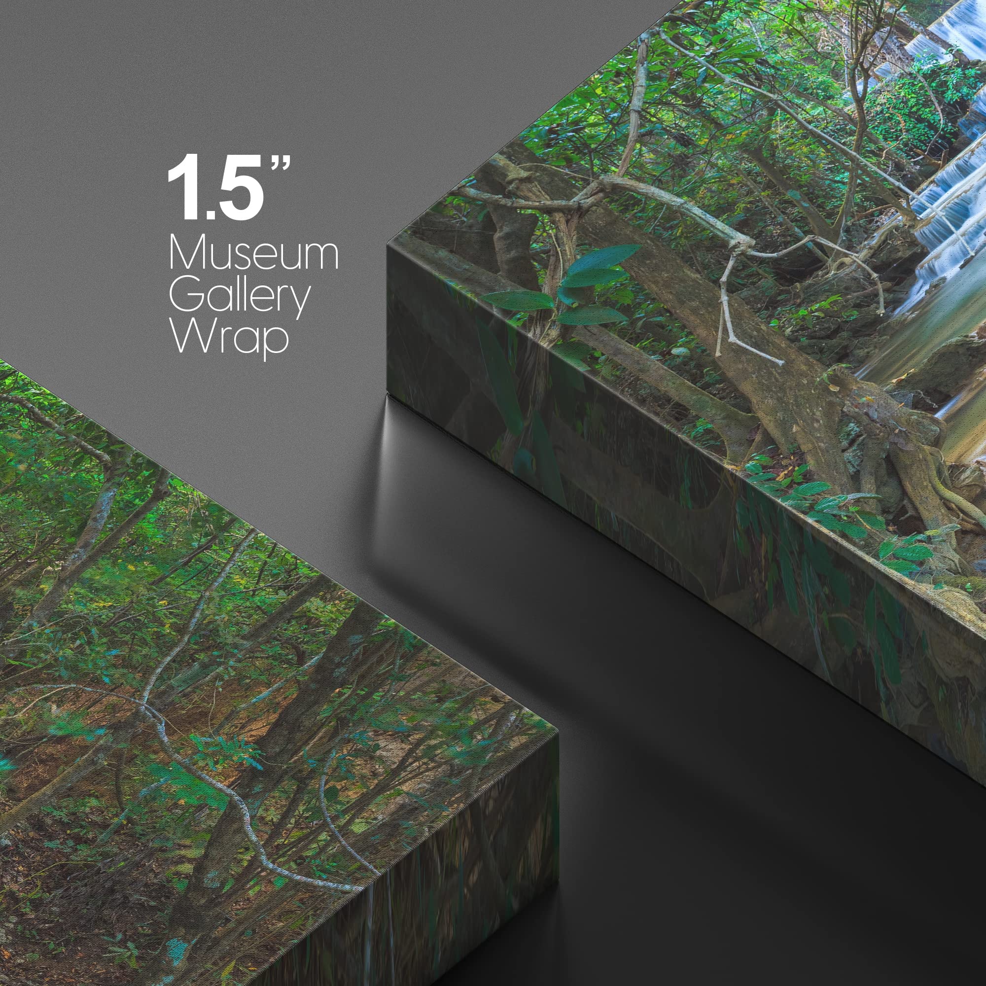 wall26 Canvas Print Wall Art Cascading Forest Waterfall Landscape Nature Wilderness Photography Modern Art Rustic Scenic Colorful Multicolor for Living Room  Bedroom  Office - 24''x36''