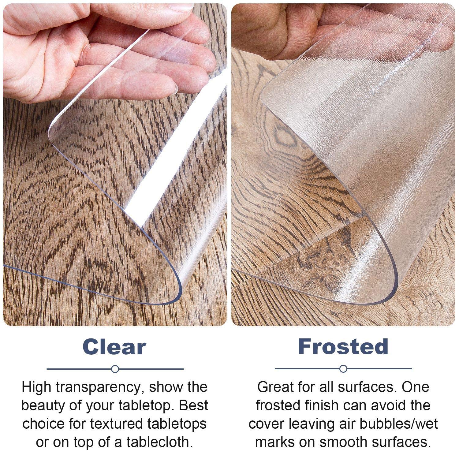 OstepDecor Clear Table Protector  48 x 36 Inch Clear Table Cover  1.5mm Thick Table Protector for Dining Room Table  Clear Plastic Tablecloth Protector  Clear Table Pad for Kitchen Wood Grain