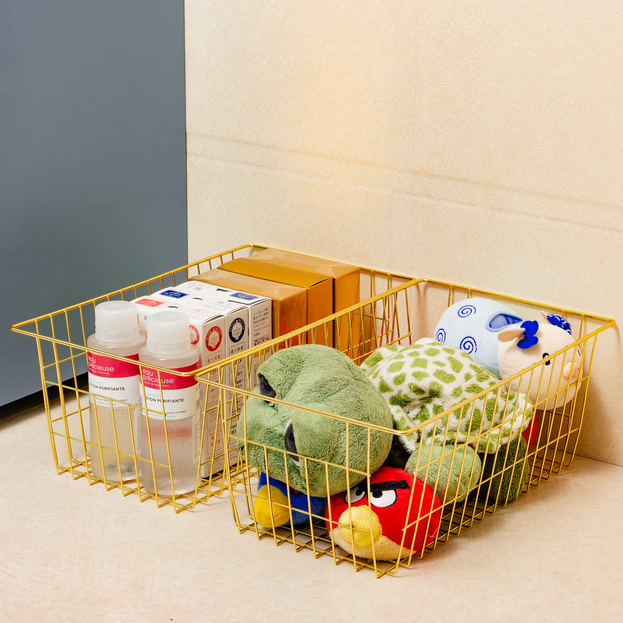 Sanno Wire Baskets Storage Baskets, Freezer Bakets Pantry Baskets Kitchen Organizing Basket Set, Great For Home, Bathroom, Table