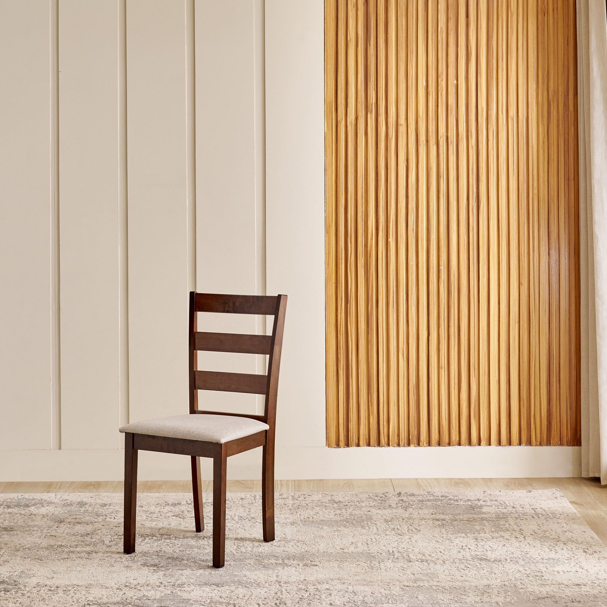 Home Centre | Helios Lia | Solid Wood | Dining Chairs | Beige | Set Of 2 | 1 Year Warranty