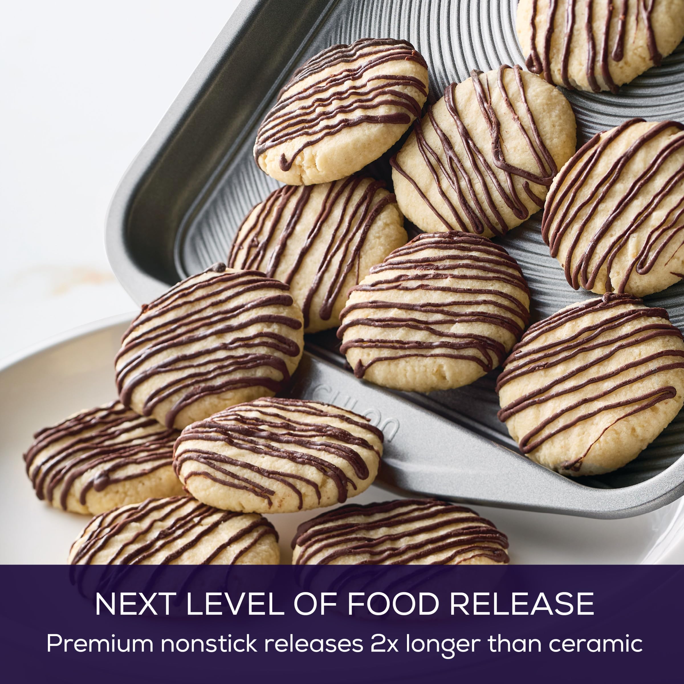 Circulon Total Bakeware Nonstick Cookie Baking Sheet, 10 X 15, Dark Gray