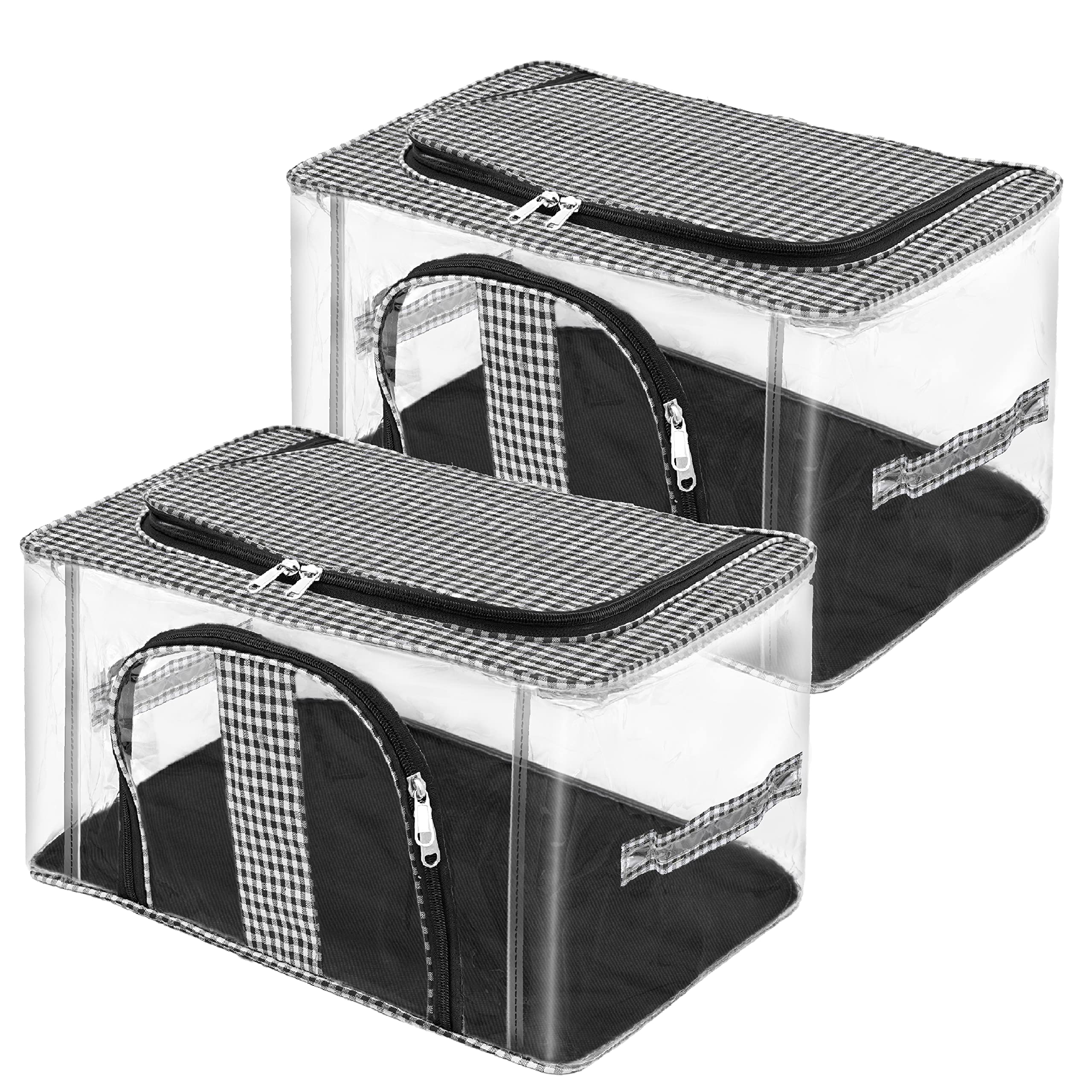 Storite 2 Pack Nylon 33 L Pvc Transparent Moisture Proof Storage Box For Clothes Closet Wardrobe Organizer For Clothes Saree Bag