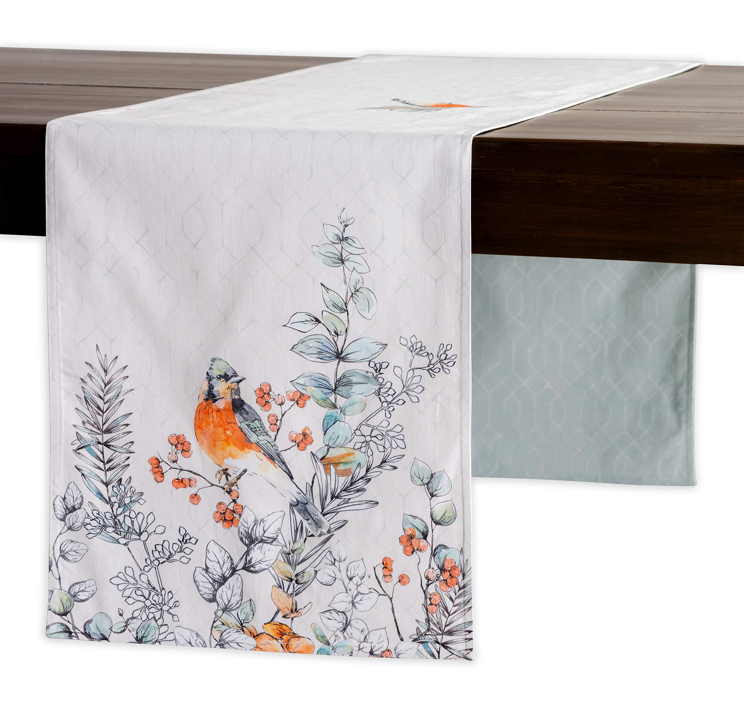 Maison D' Hermine Table Runners 100% Cotton 14.50Inch X 108Inch Tablerunner, Decorative Table Runner, Dining, Whitish Shabby Chi