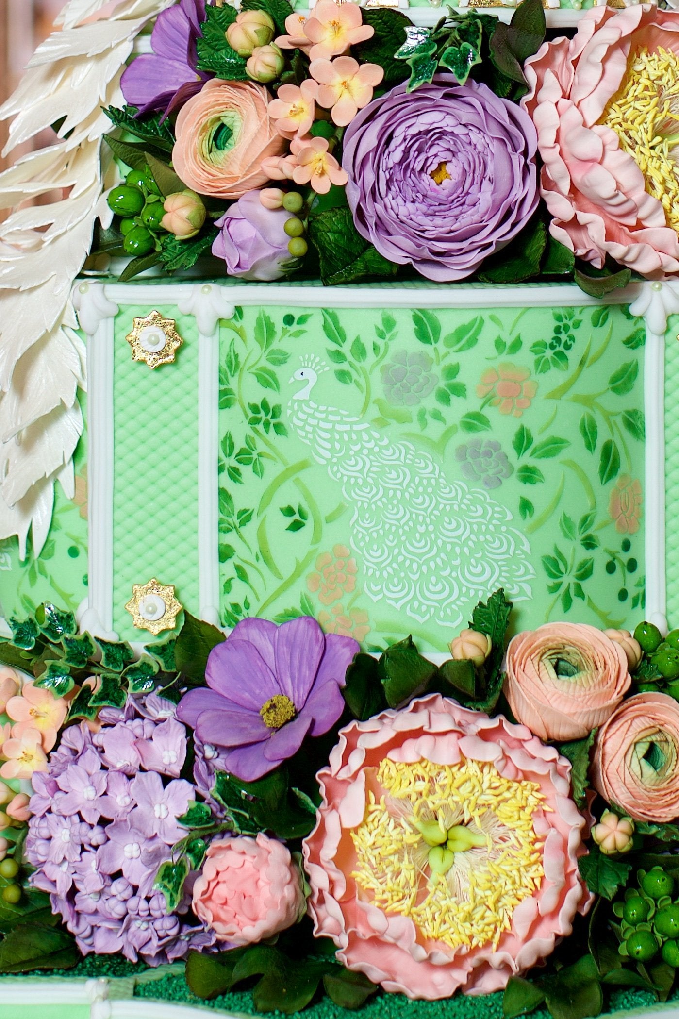 Designer Stencils Floral Tree Peacock Cake Side Stencil