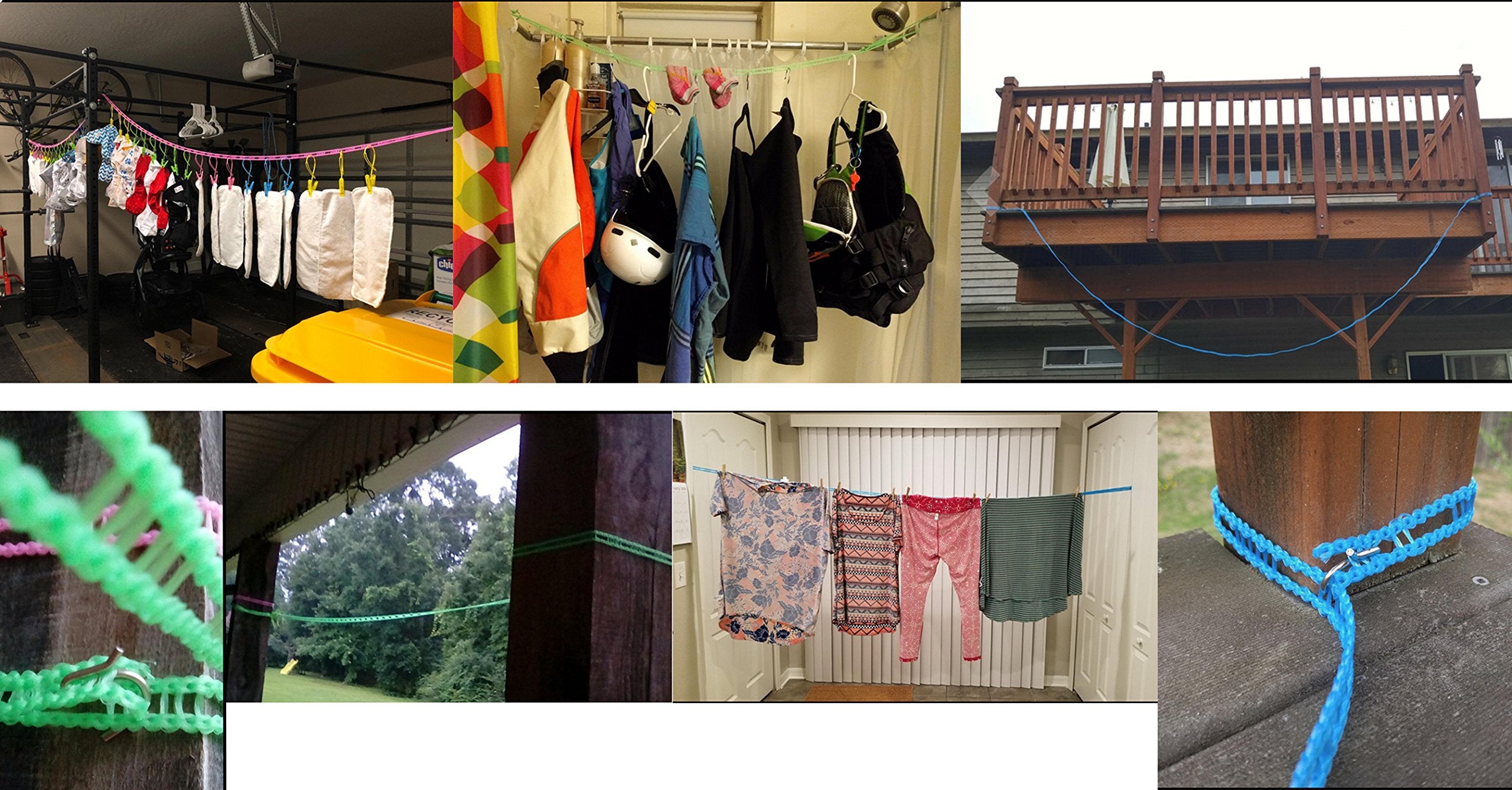 2 Pack Nylon Clothesline Windproof Clothes Drying Rope Travel Clothes Line Portable Laundry Line Hanger Rope For Indoor Outdoor