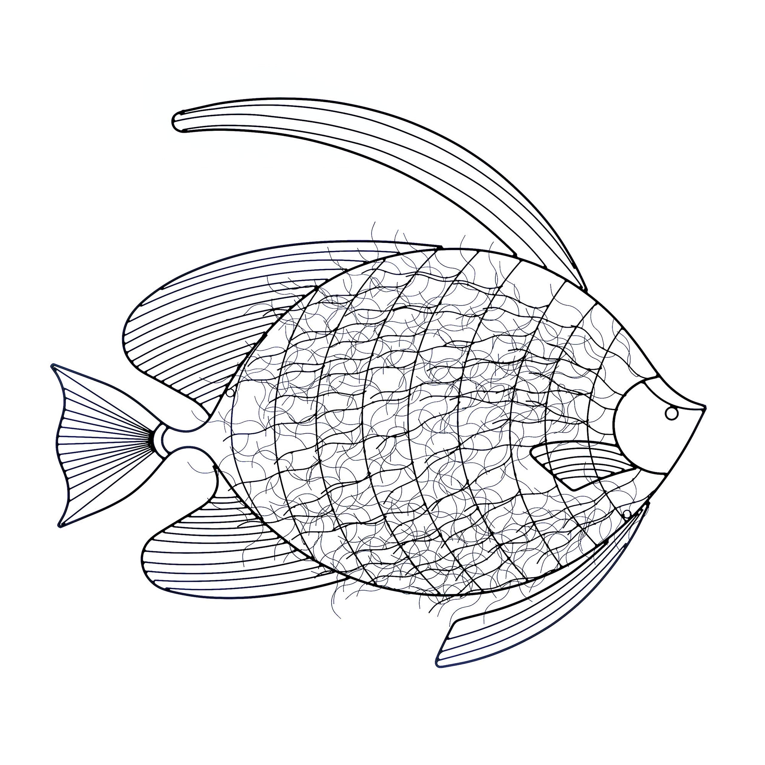 Accent Plus Intricate Fish Wall Decor 32.75x1x29.25