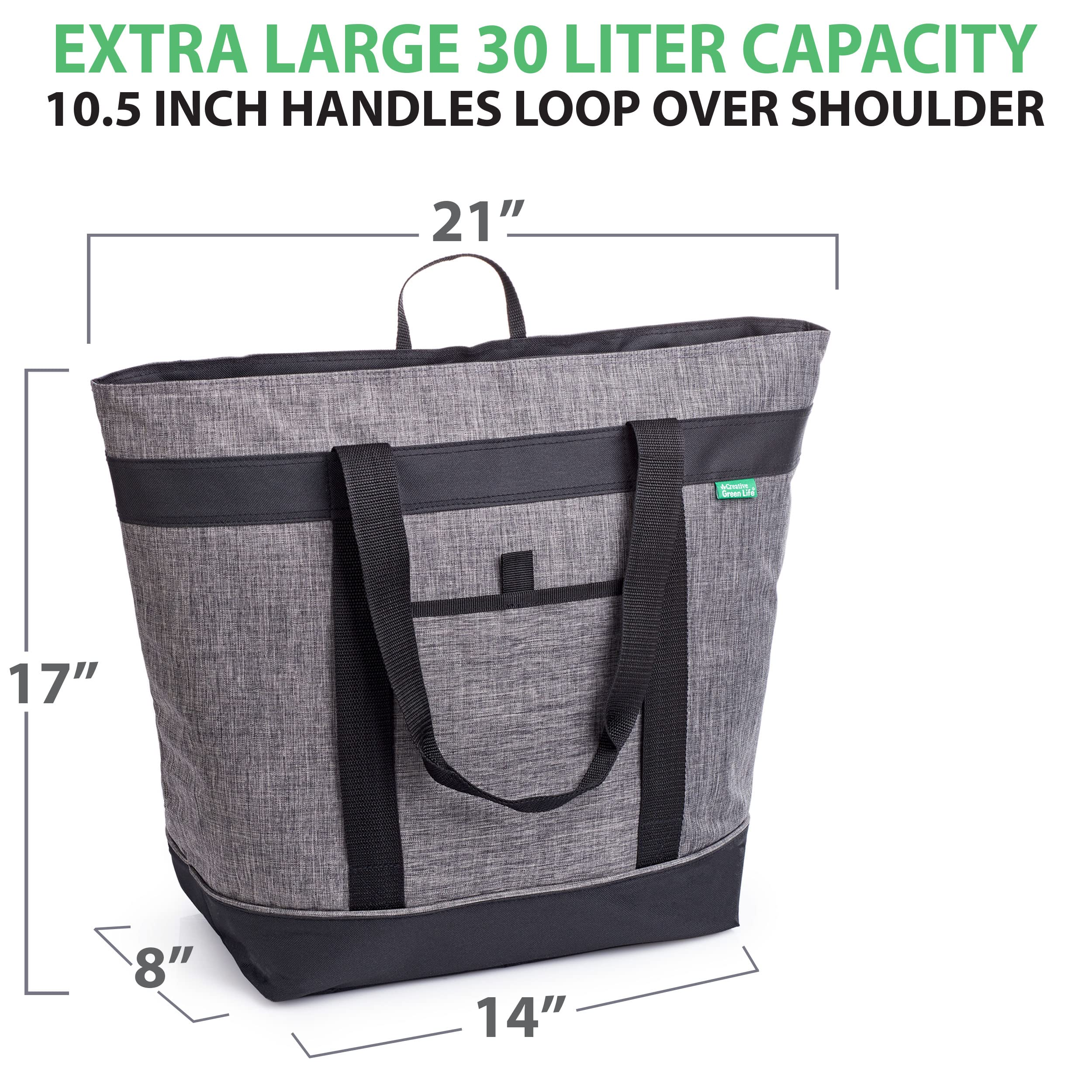Jumbo Insulated Cooler Bag (Charcoal) With Hd Thermal Insulation - Premium, Collapsible Soft Cooler Makes A Perfect Insulated Gr