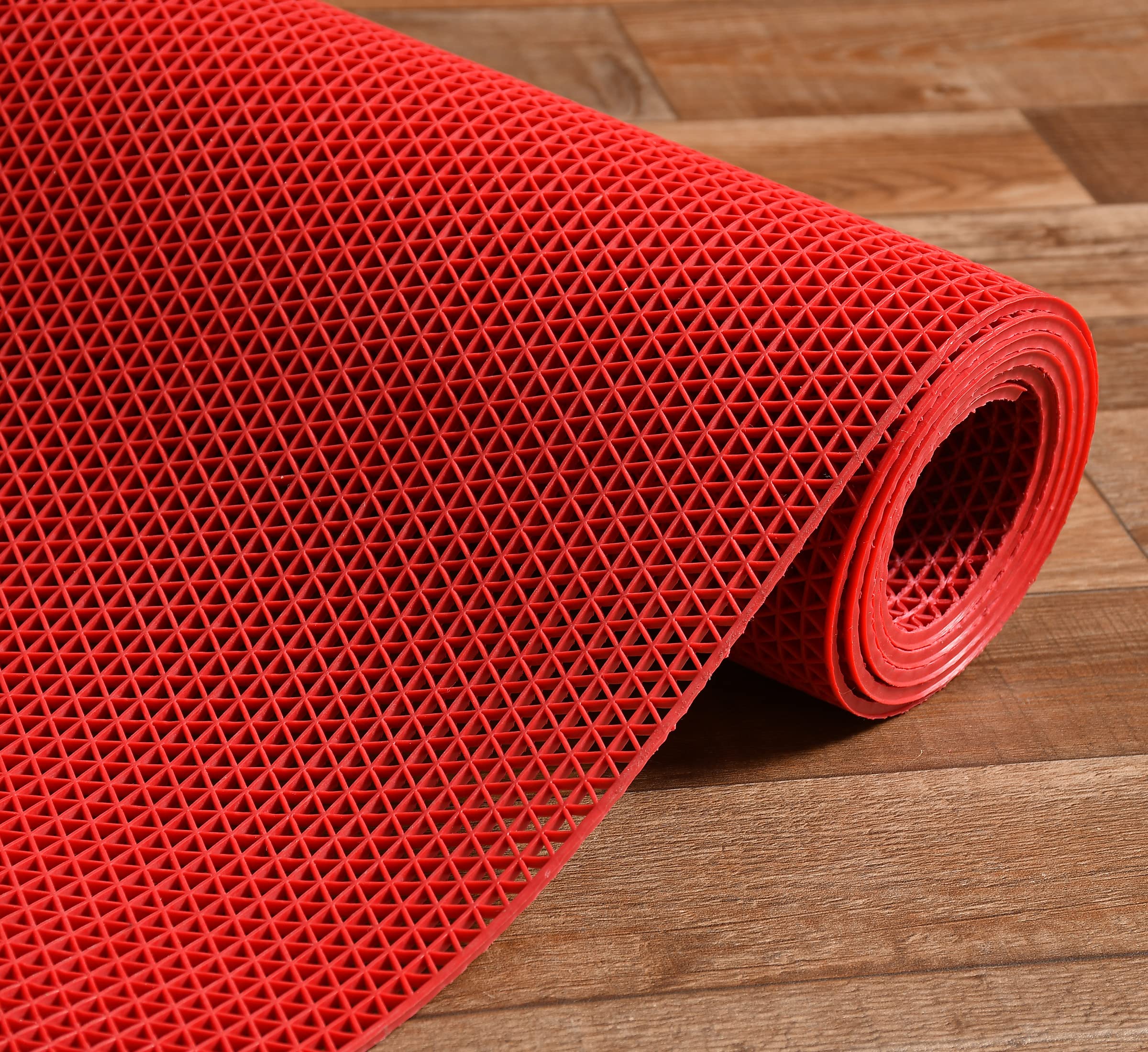 Kaifei Anti Skid & Multipurpose Rubber Mat/Bathroom Mat/Shower Mat/Carpet/Rugs/Rainmat/Swimming Pool Mat Colour Red|(4X15 Feet)