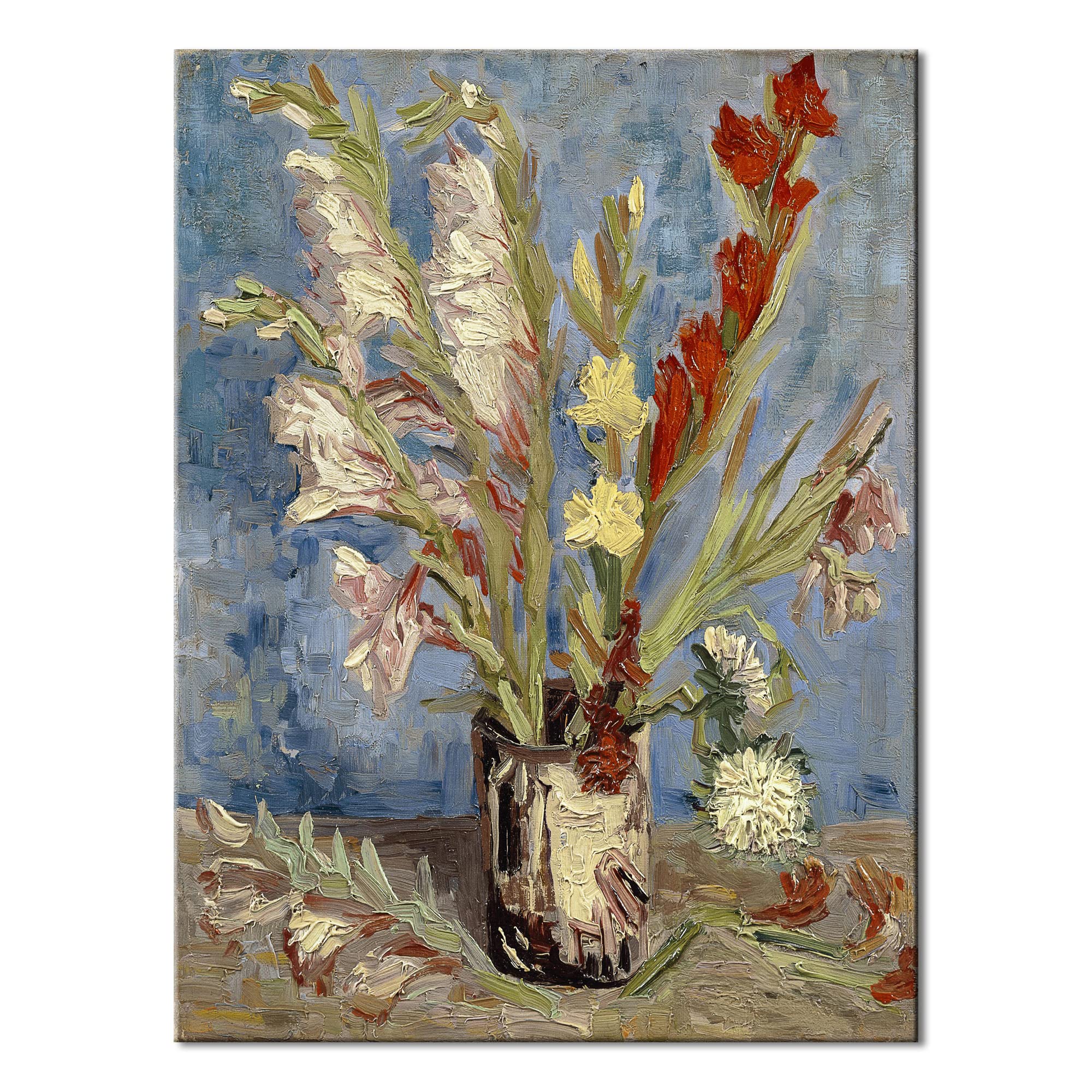 Wieco Art Vase With Gladioli And China Asters By Van Gogh Famous Artwork Oil Paintings Large Wall Art Abstract Flowers Pictures