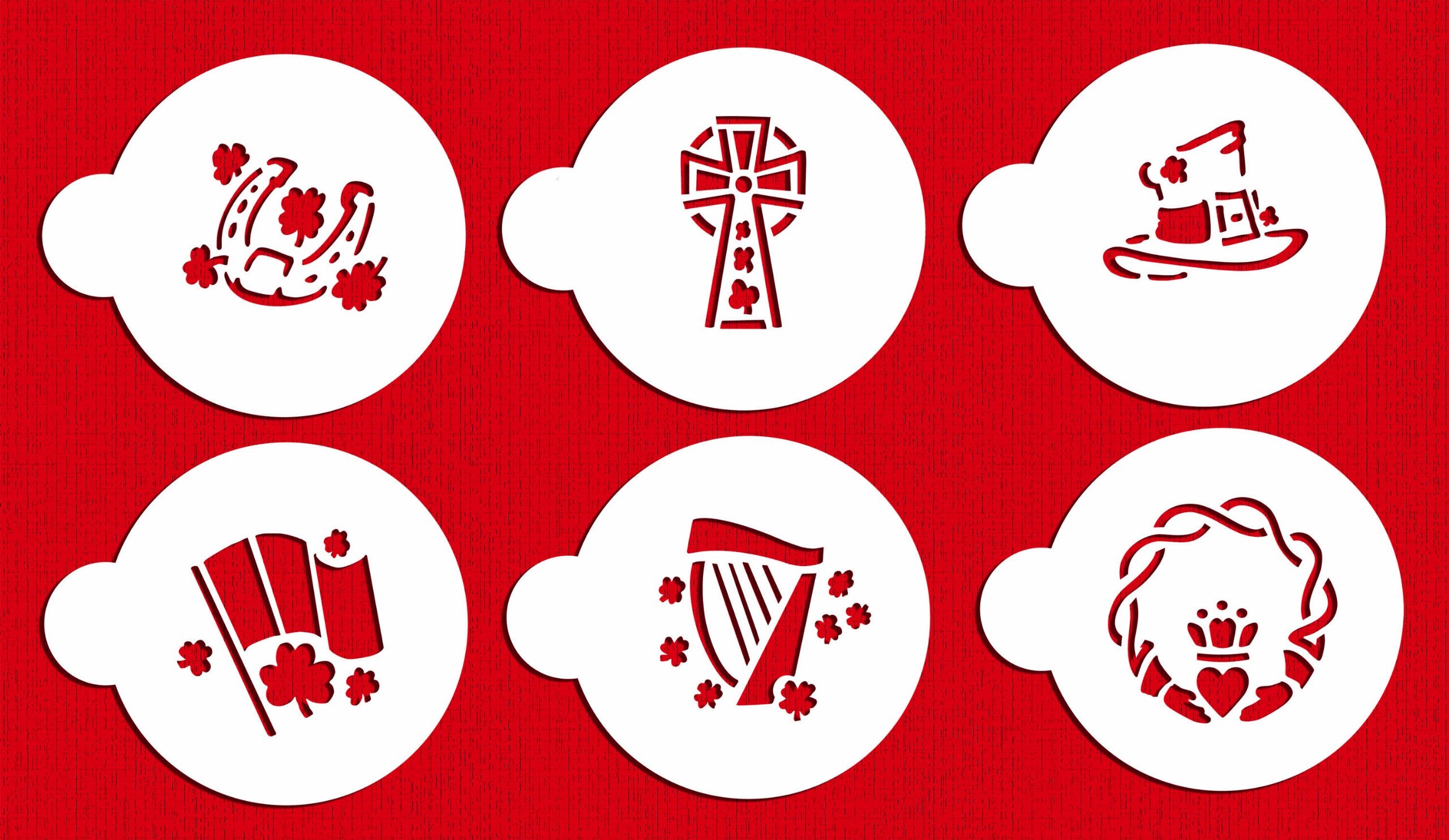 Designer Stencils Irish Celtic St. Patrick'S Day Cookie Stencil (Large), Beige/Semi-Transparent