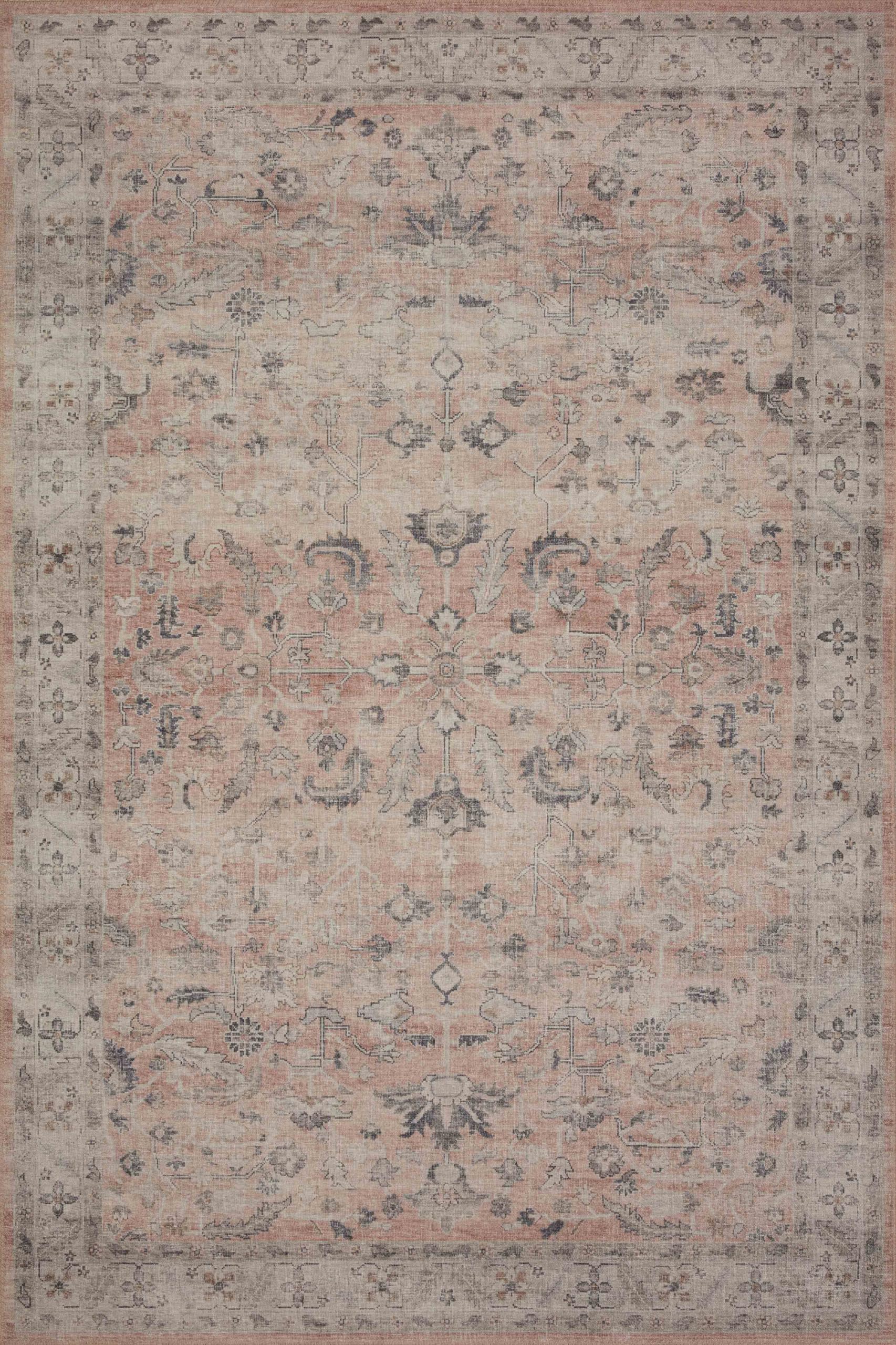 Loloi II Hathaway Collection HTH-06 Blush / Multi 2-3 x 3-9, .25 Thick, Accent Rug, Soft, Durable, Printed, Modern, Low Pile, 