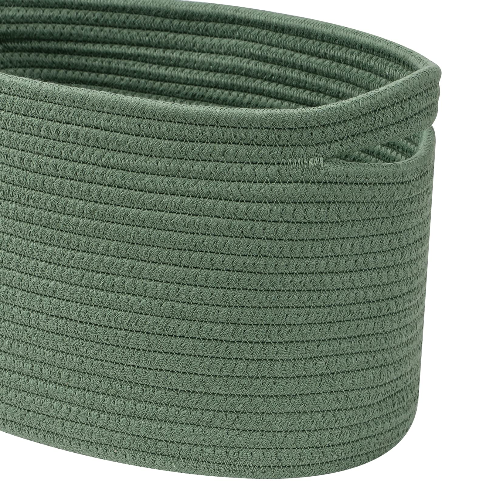 Cubesland Woven Basket For Organizing/Storage,Cube Shelf Closet Storage Baskets Bins Set 3,Green Basket For Shelves Cotton Rope