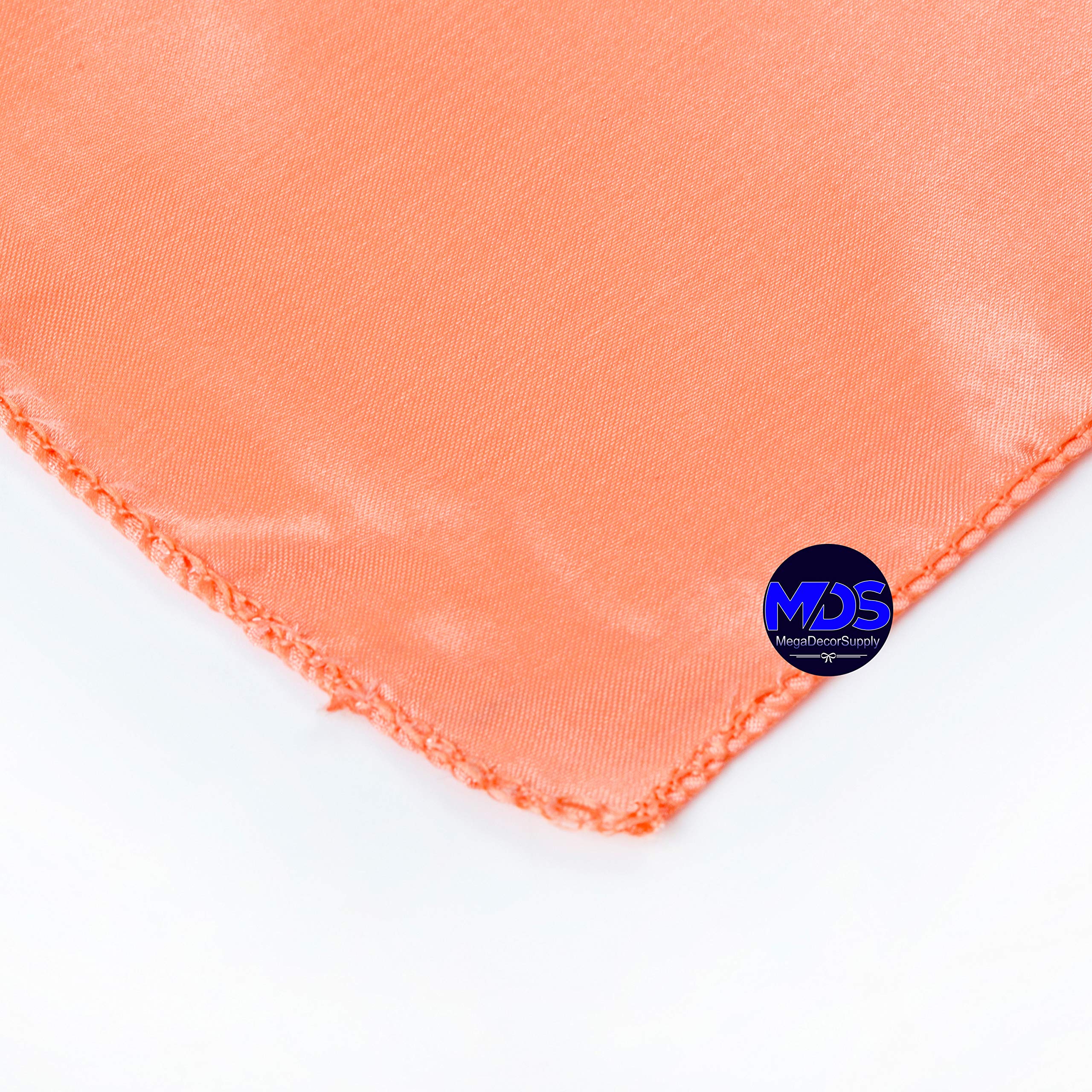 Mds Pack Of 100 Wedding Satin 12''X 12'' Square Dinner Napkin Or Handkerchief For Wedding Banquet Decoration - Pitch