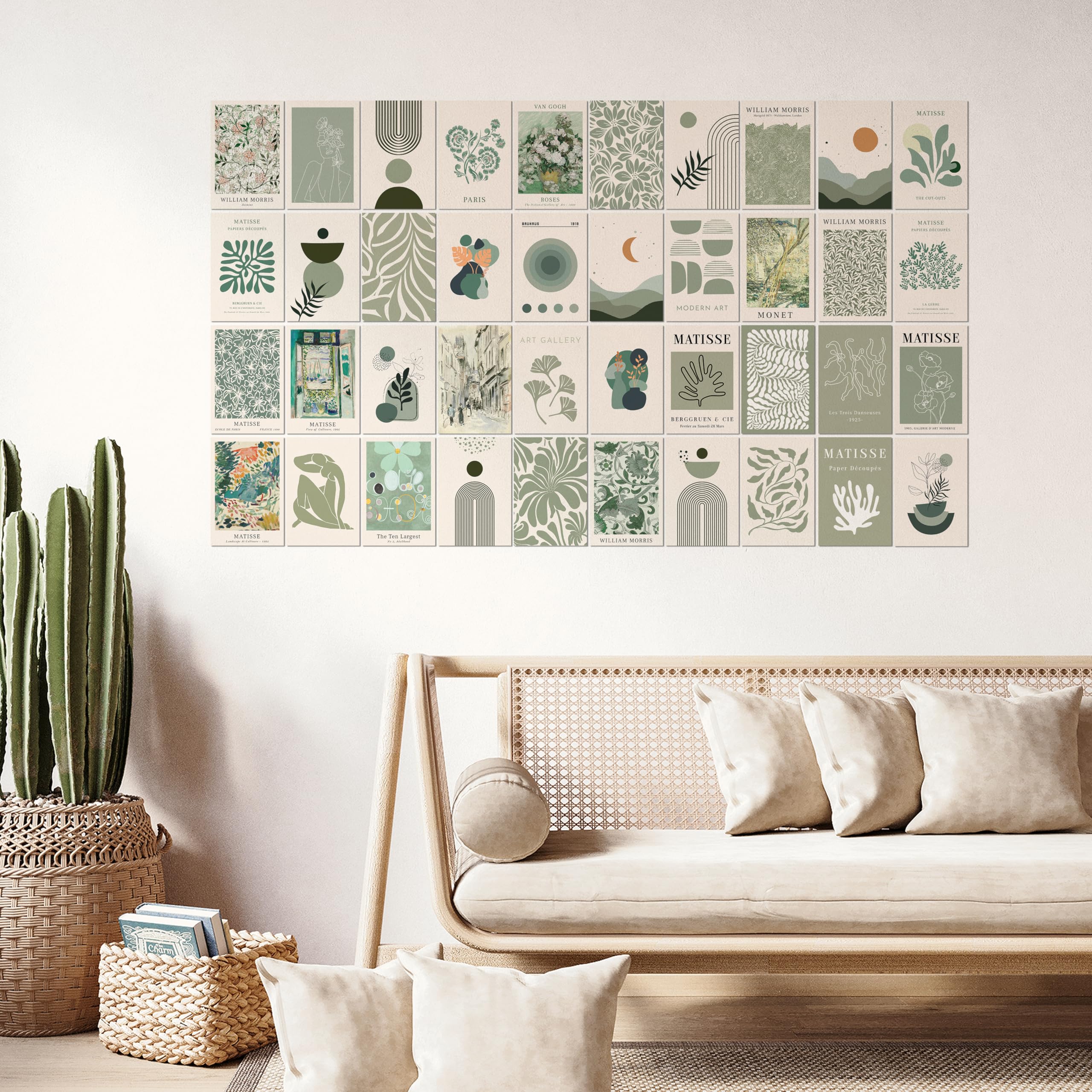 97 Decor Sage Green Room Decor Aesthetic - 40 Pcs Matisse Sage Green Wall Collage Kit, Sage Green Wall Decor Famous Artist Poste