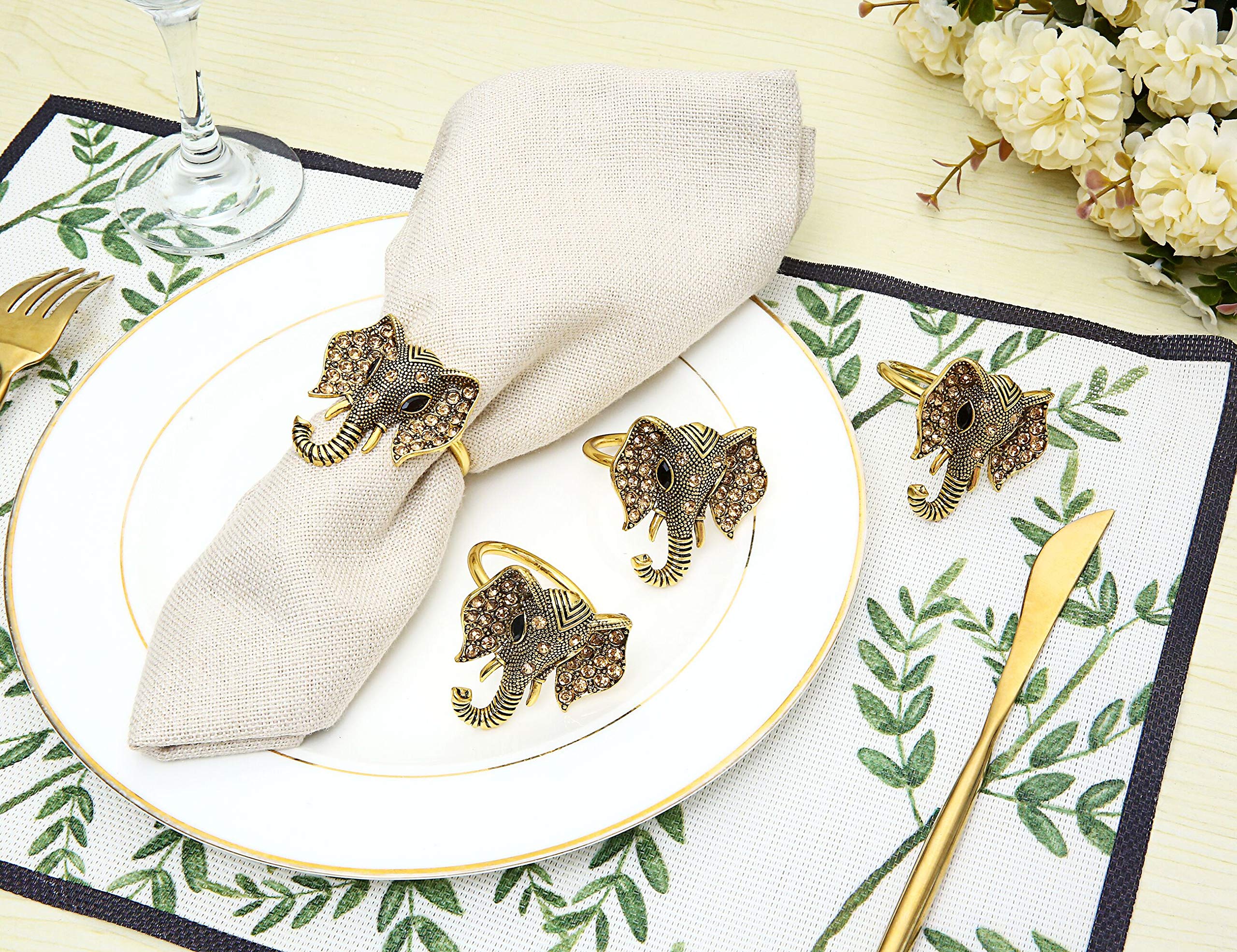 High-End Elephant Napkin Rings, Animal Napkin Rings Decorate Your Table To Create An Impressive Banquet For You. (04)