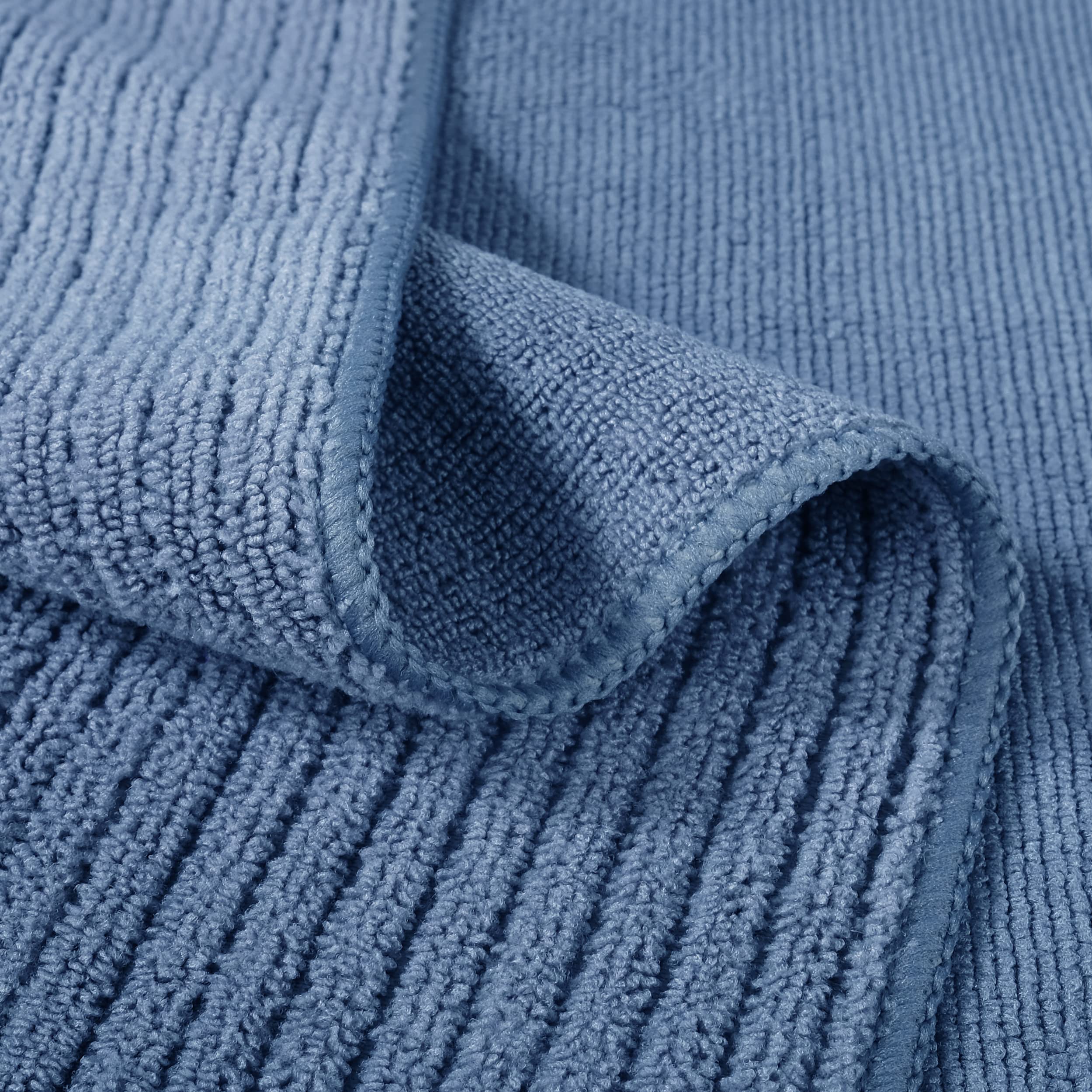 POLYTE Premium Microfiber All-Purpose Ribbed Terry Kitchen Towel  12 Pack (Blue  Gray  Teal  16x28 in)