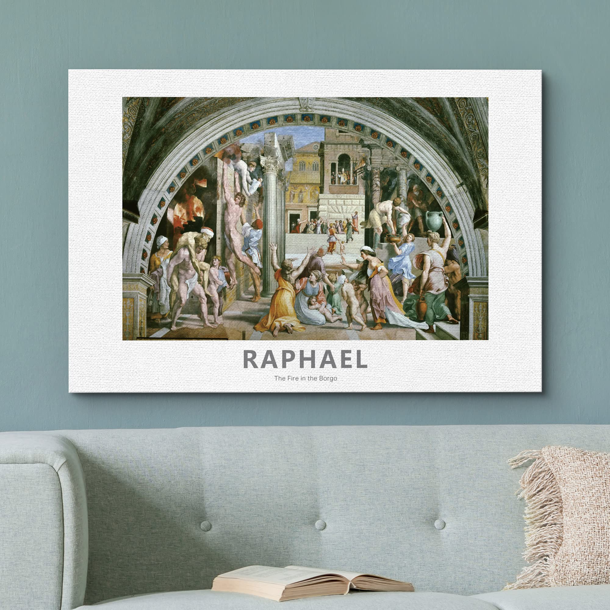 Wall26 Canvas Print Wall Art The Fire In The Borgo By Raphael Historic Cultural Illustrations Fine Art Traditional Colorful For