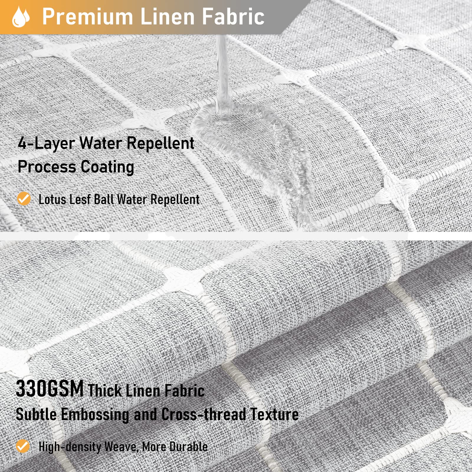 Bttn Gray Stall Shower Curtain - 60 X 72 Inch Narrow Boho Farmhouse Linen Vintage Fabric Shower Curtain Set With 10 Hooks, Bohem