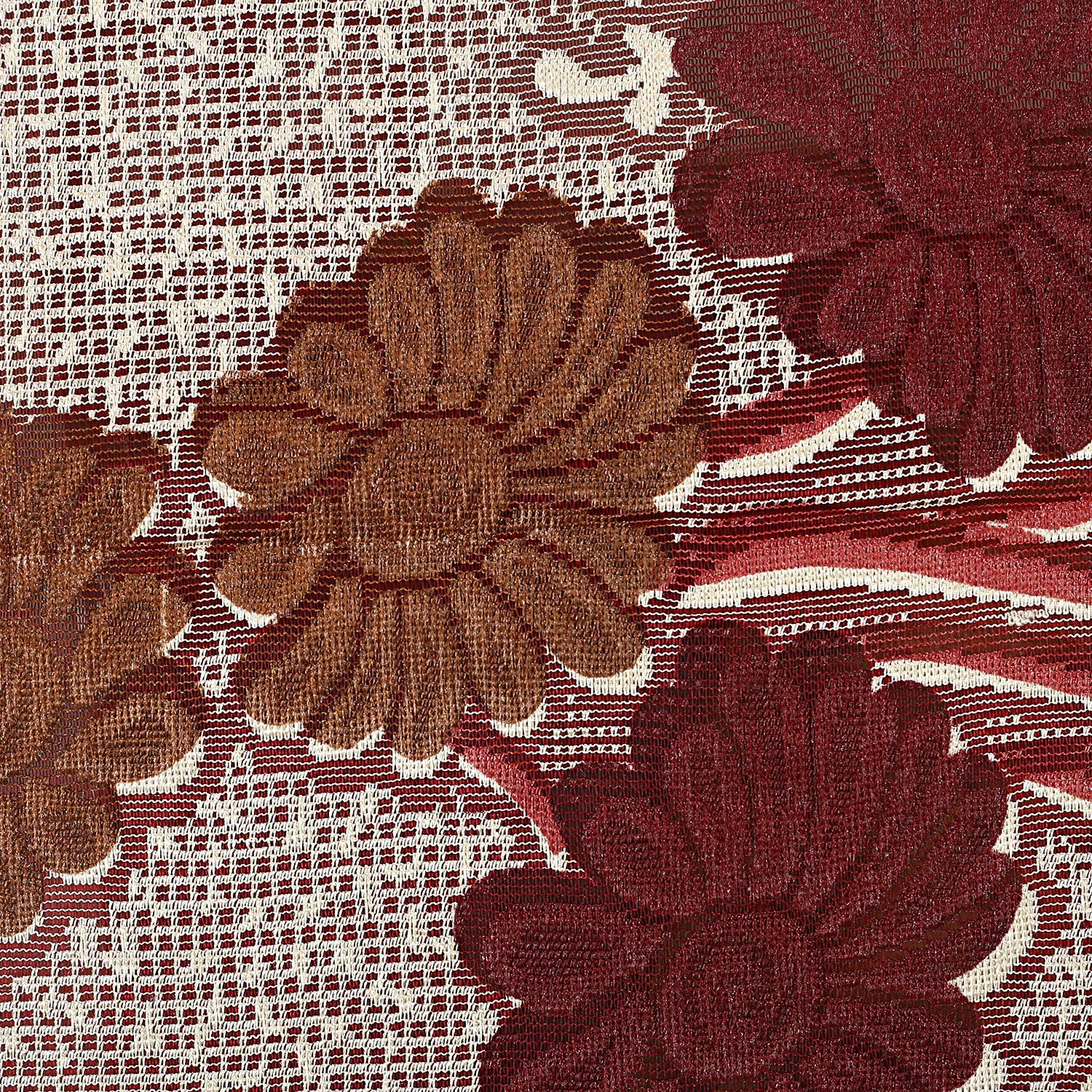 Kuber Industries Floral Cotton 6 Seater Dining Table Cover - Brown (Ctktc05158)