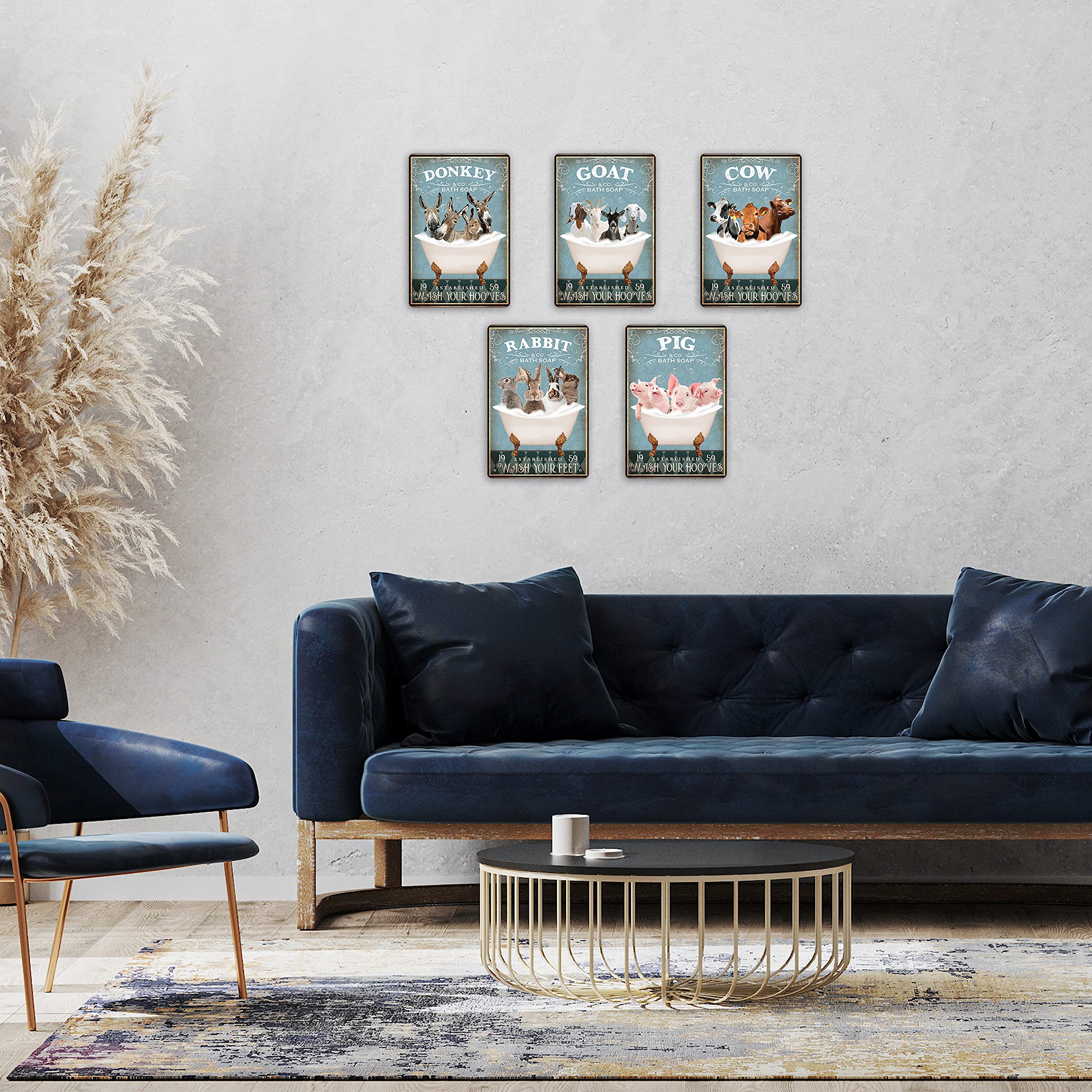 Funny Goat Decor Bathroom Decor Bathtub Decor Goat lovers Goat Accessories Farm Decor Goat Signs Wall Art Poster Retro Metal Poster Bar Home Bathroom Wall Decoration Sign 8x12 Inch