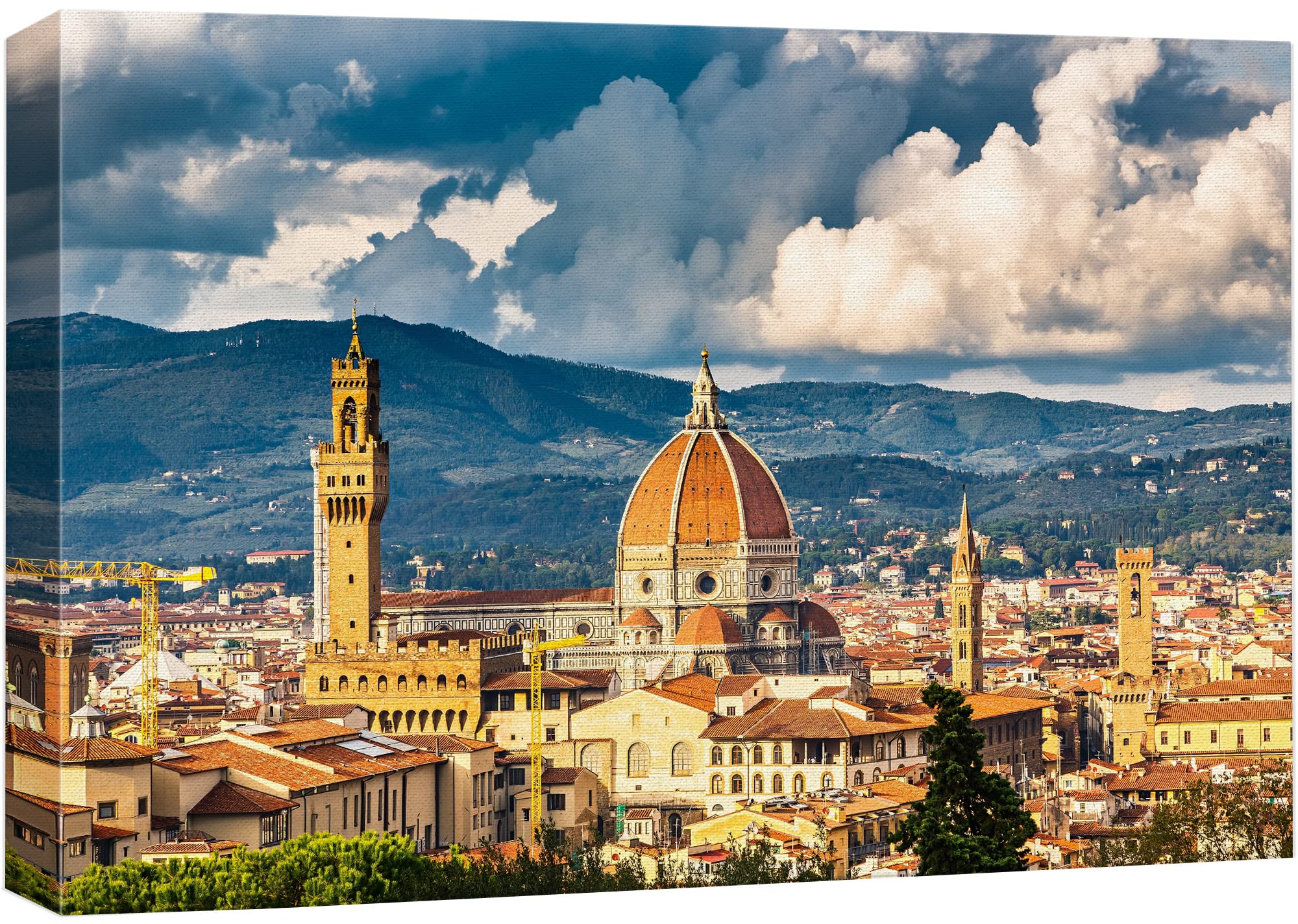 Wall26 - Canvas Prints Wall Art - View On Florence And Duomo Cathedral, Italy | Modern Wall Decor/Home Decoration Stretched Gall