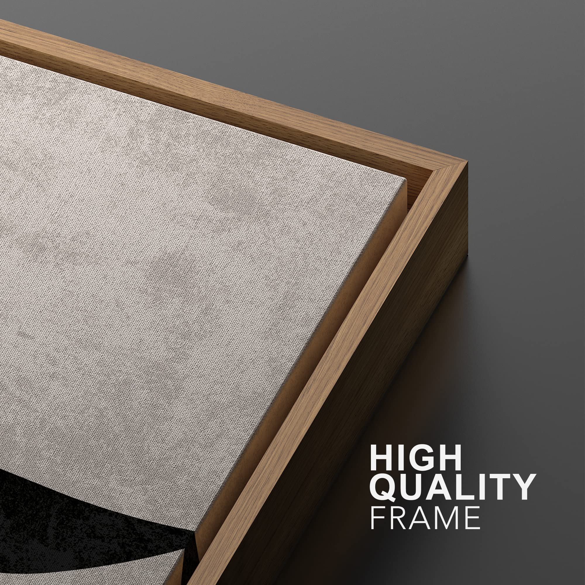 Signwin Framed Canvas Print Wall Art Set Mid-Century Black Polygon Variety Abstract Shapes Illustrations Modern Art Decorative C