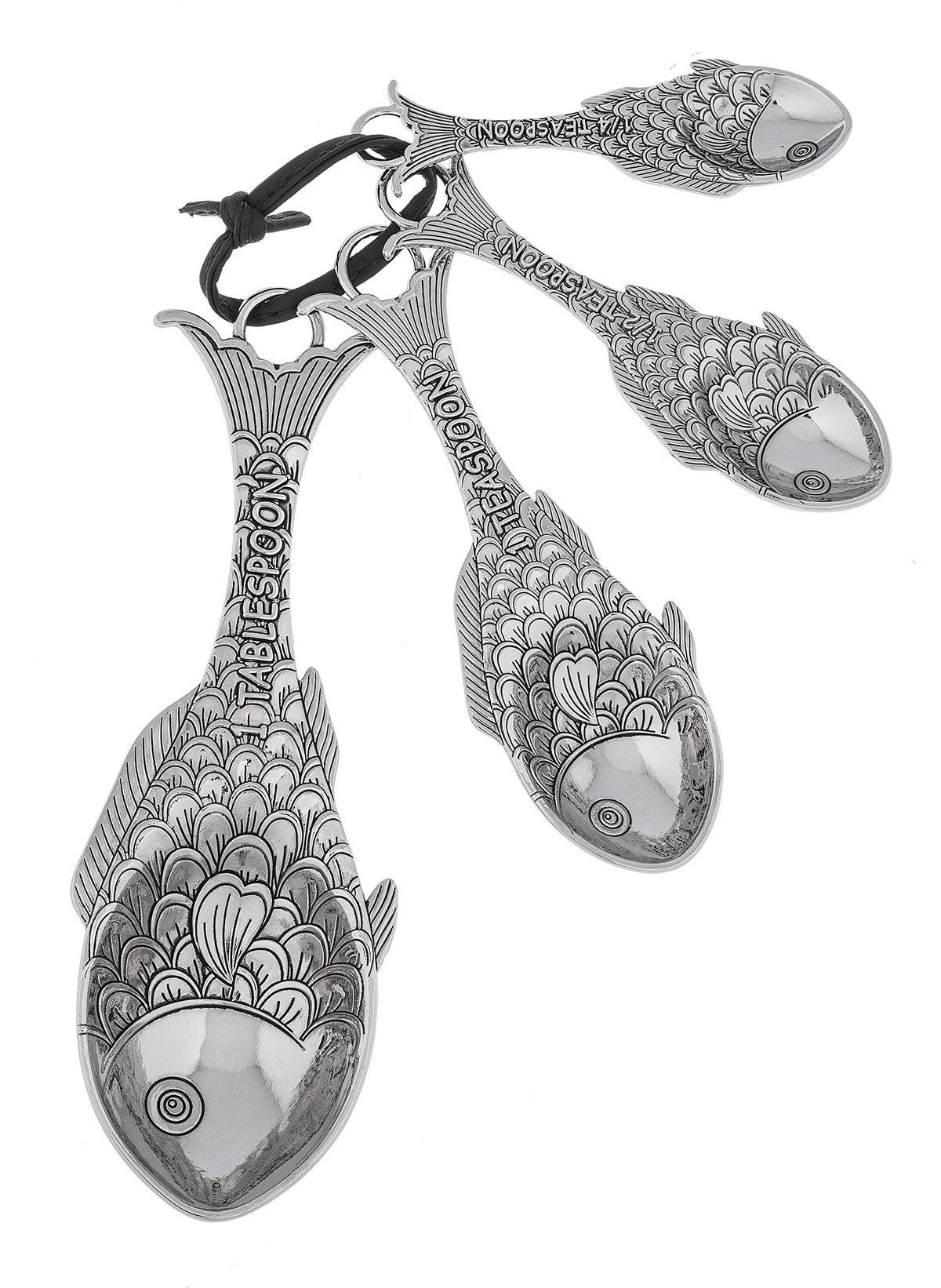 Ganz 4-Piece Set, Fish Measuring Spoon, One Size, Silver