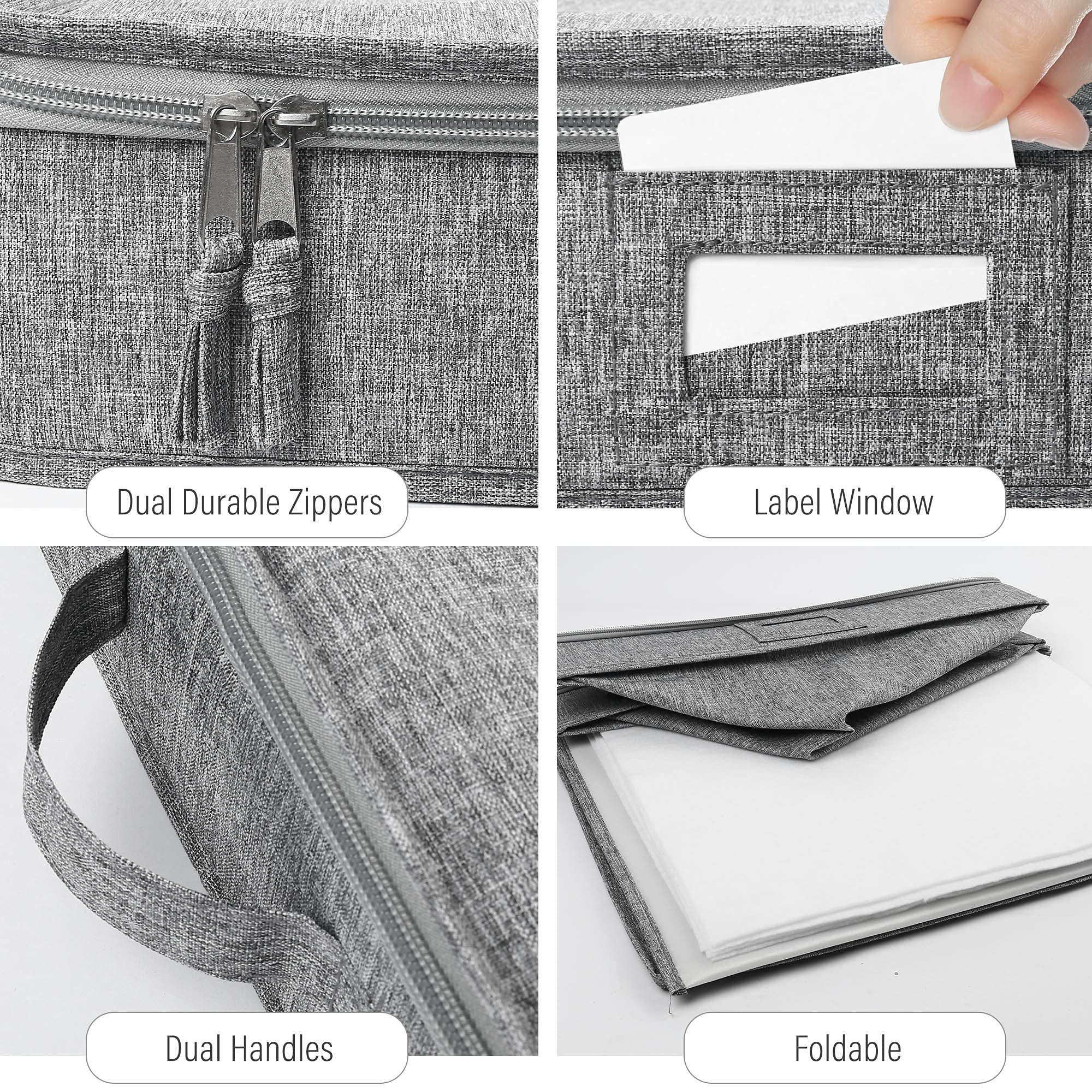 Lotfancy Platter Storage Case, Hard Shell, China Storage Container For Moving, 17X13X3.5 In, 5 Felt Dividers Included