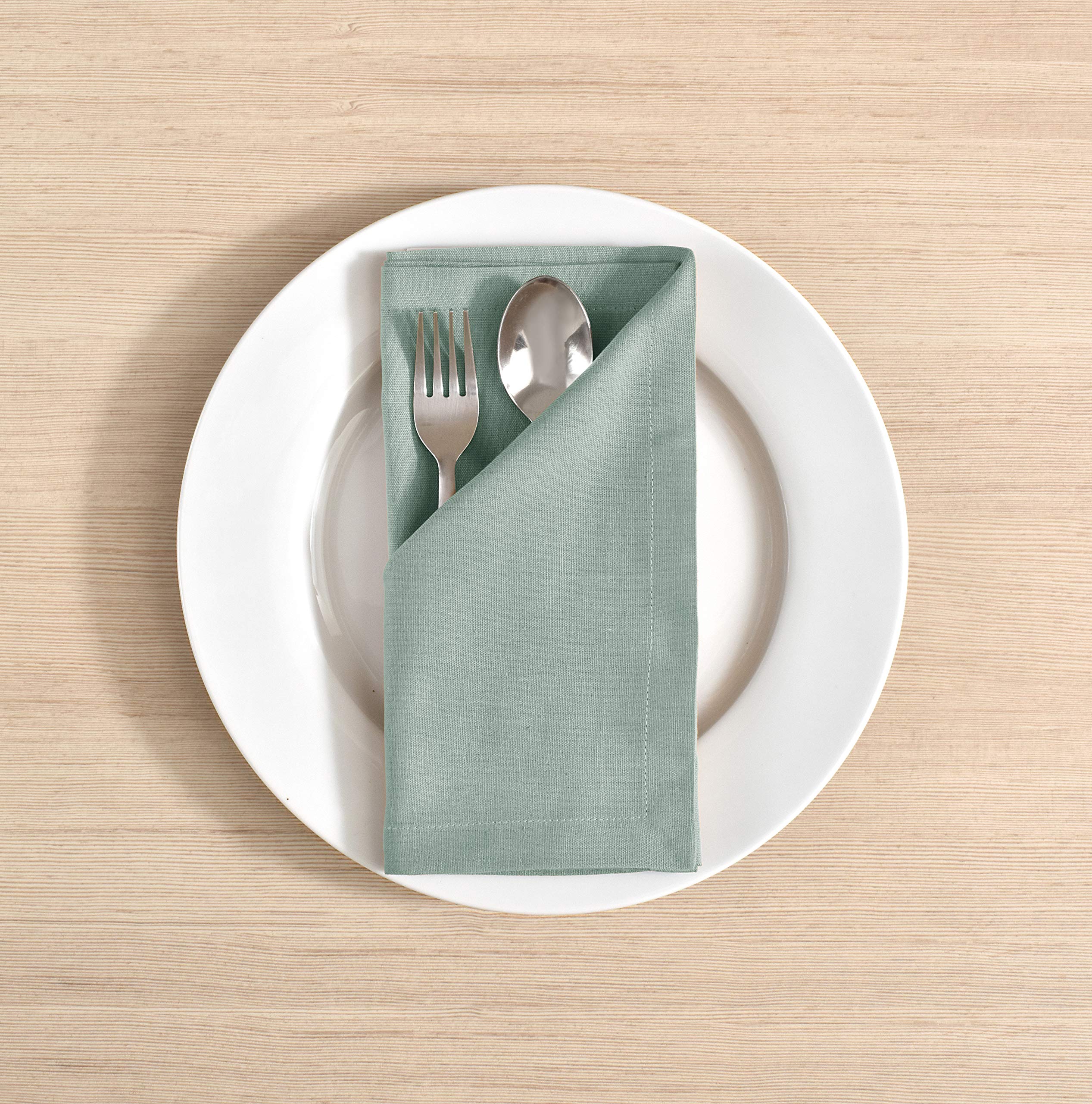 Fingercraft Cloth Napkins, Cotton Linen Blend Napkins Cloth Washable 12 Pack Premium Quality For Restaurant, Parties, Weddings,