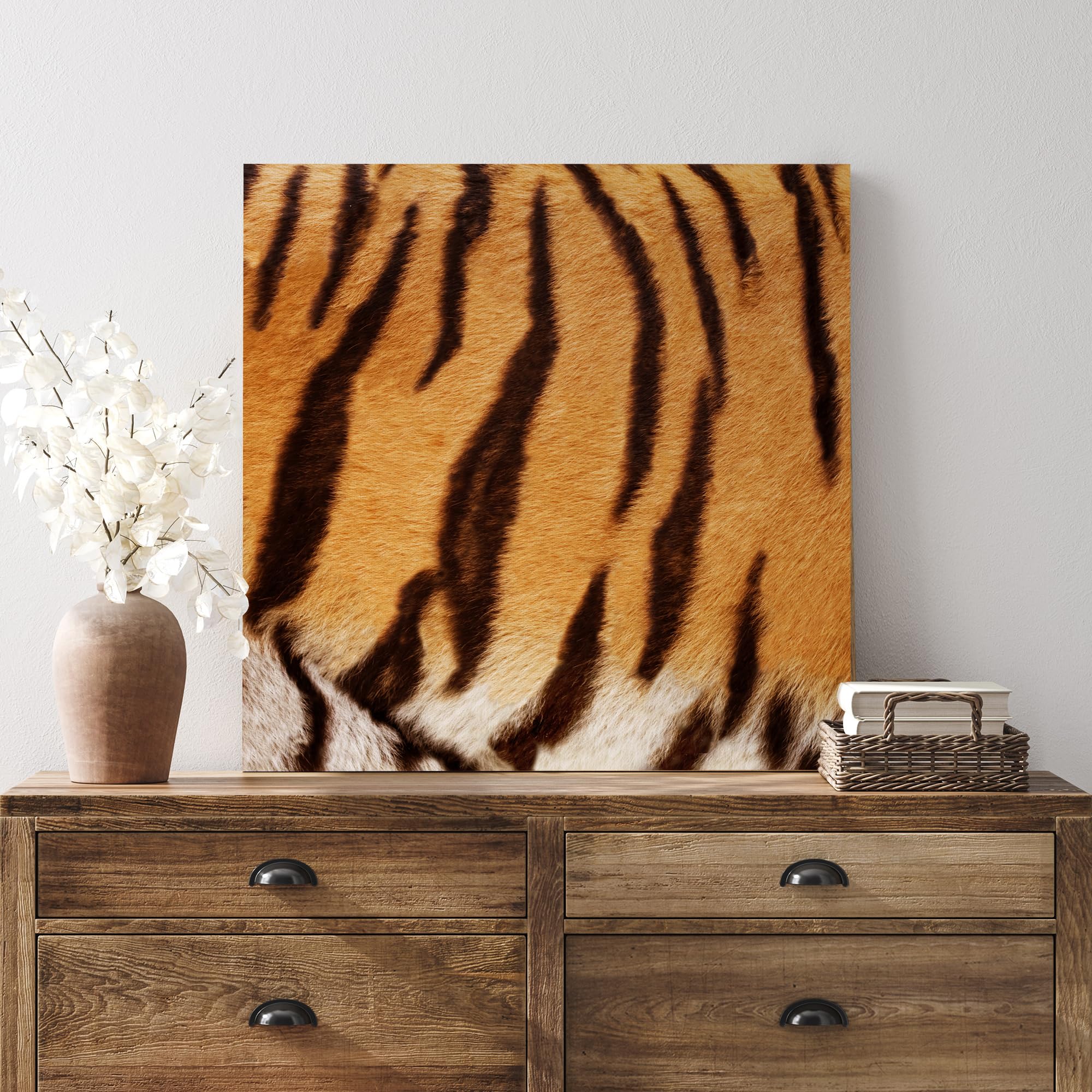 Wall26 - Canvas Prints Wall Art - Canvas Prints Wall Art - Tiger Fur/Skin Texture - 16''X16''