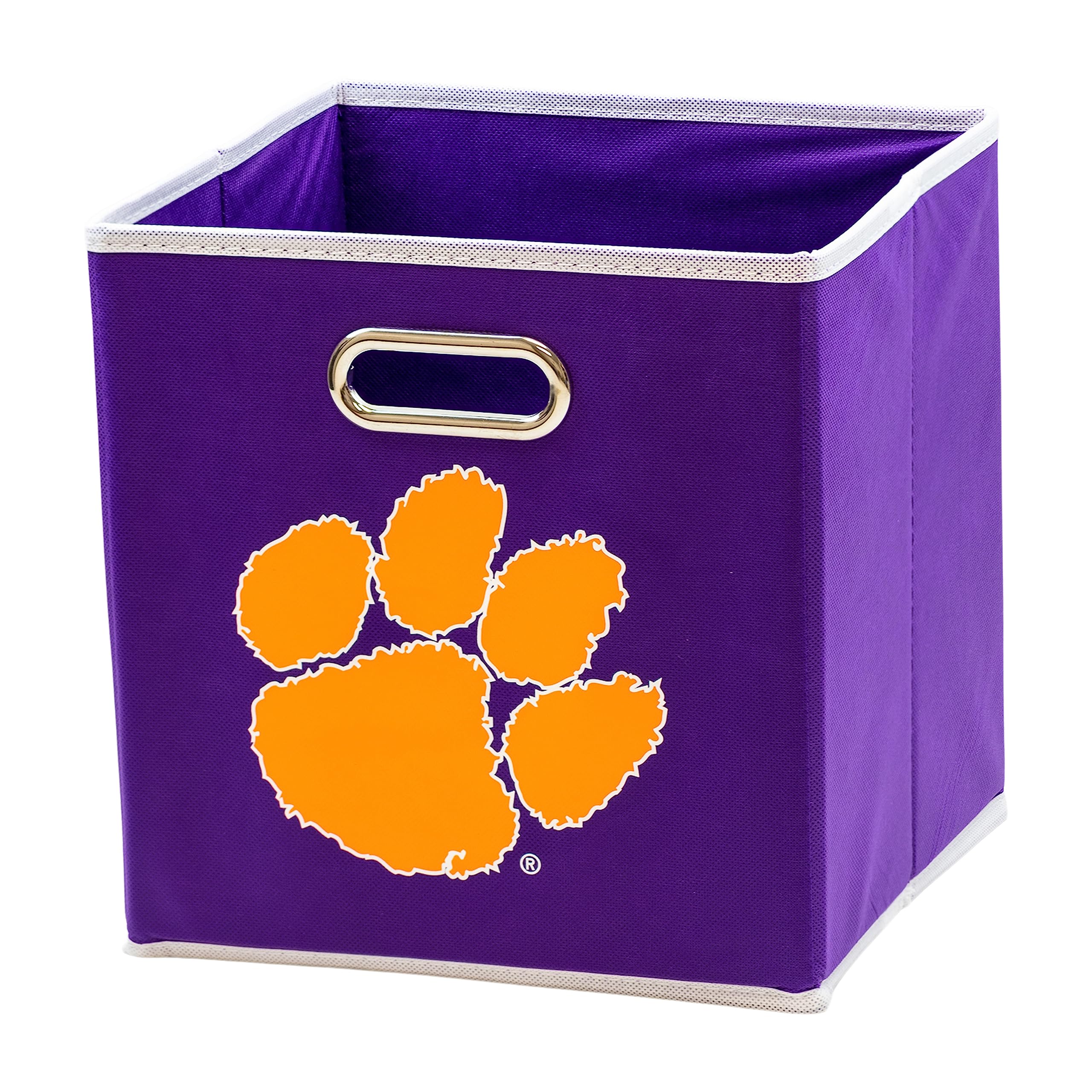 Franklin Sports Ncaa Clemson Tigers Collapsible Storage Bin - Made To Fit Storage Bin Shelf Organizers - 10.5'' X 10.5''