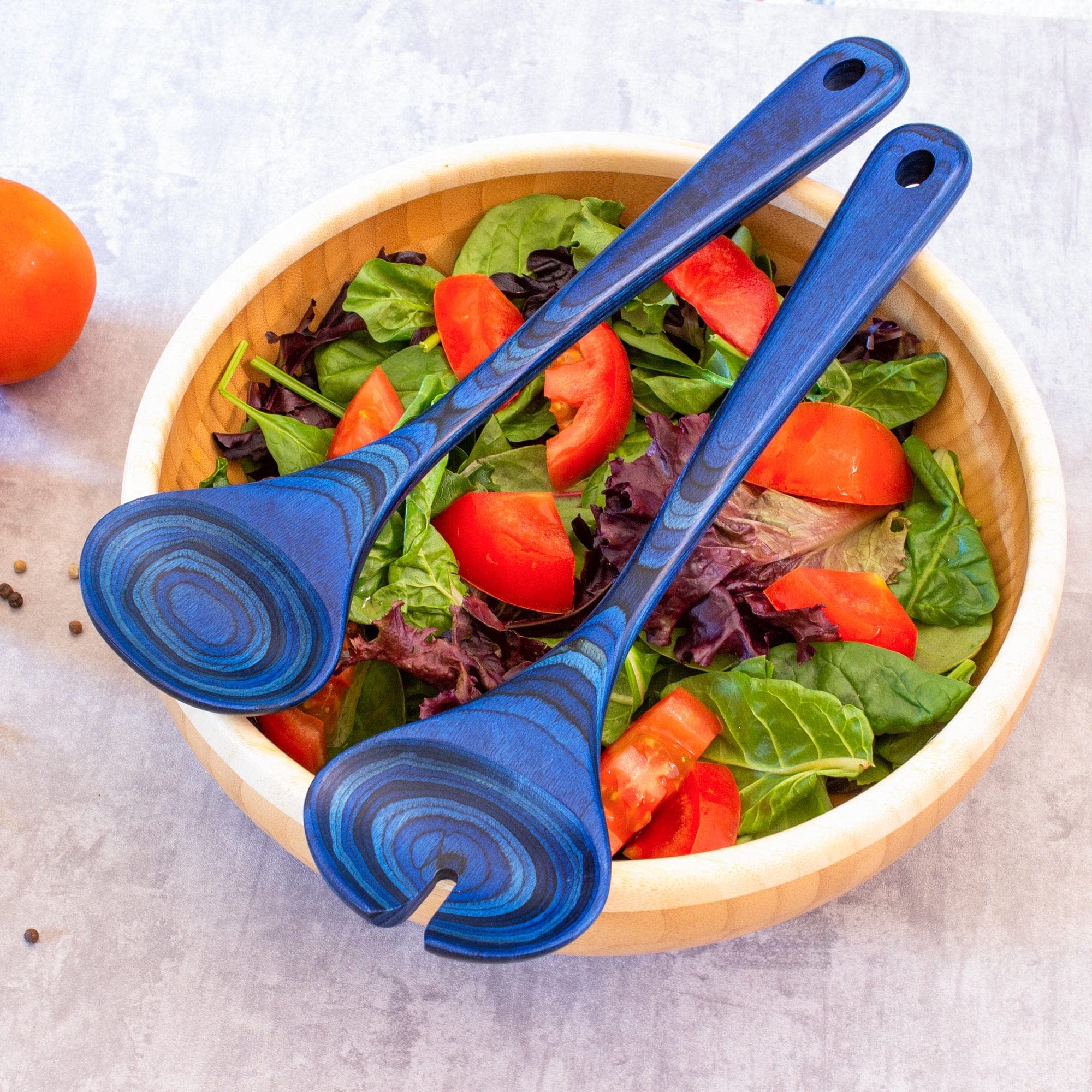 Baltique Malta Collection Wooden Salad Serving Utensil Set, 11-3/4'' Long, One Pair