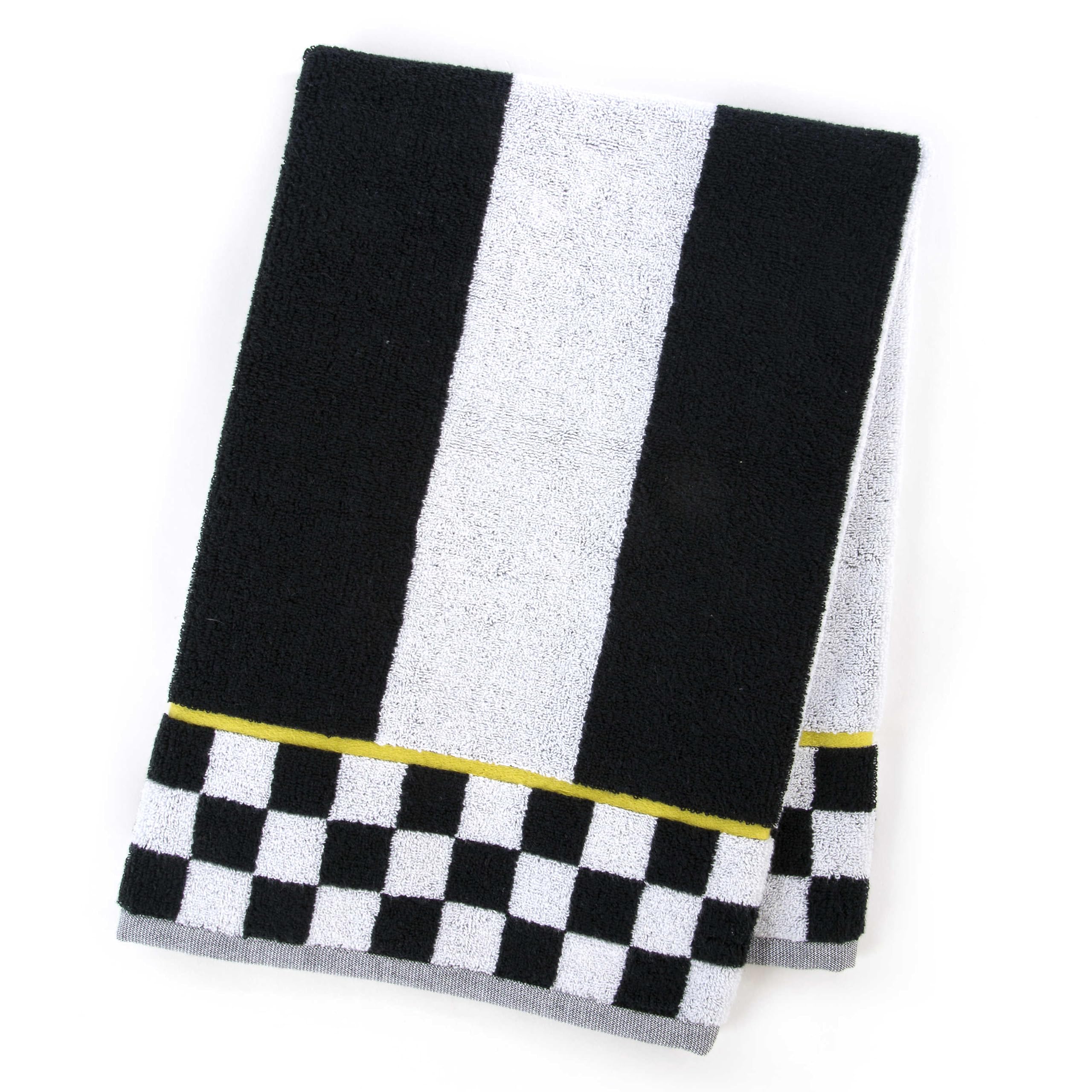 Mackenzie-Childs Hand Towel, Cute Decorative Hand Towel For Bathroom And Kitchen, Black-And-White Courtly Stripe