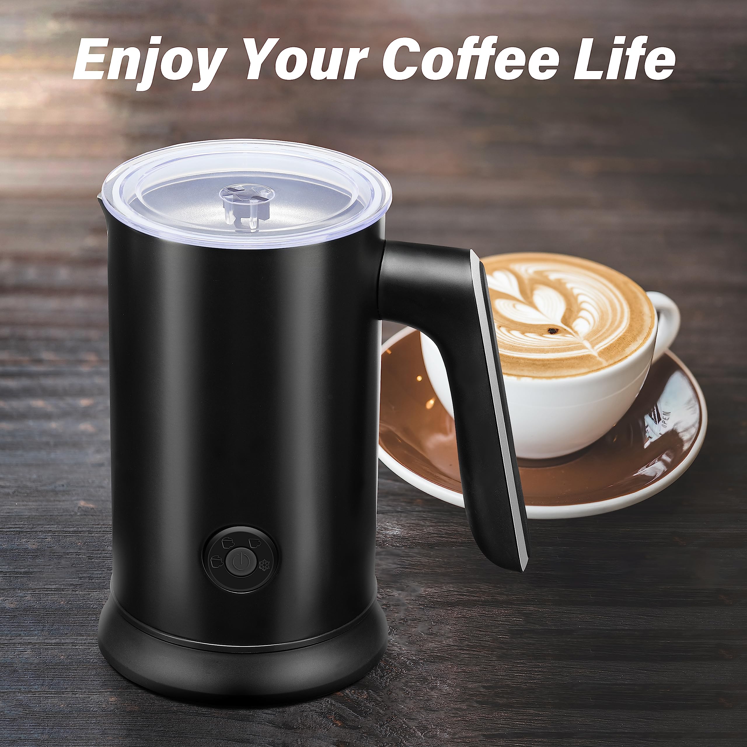 Simple Deluxe Electric Milk Frother, 4 In 1 Electric Milk Steamer 250Ml/8.4Oz Automatic Hot And Cold Milk Foam Maker And Milk Wa
