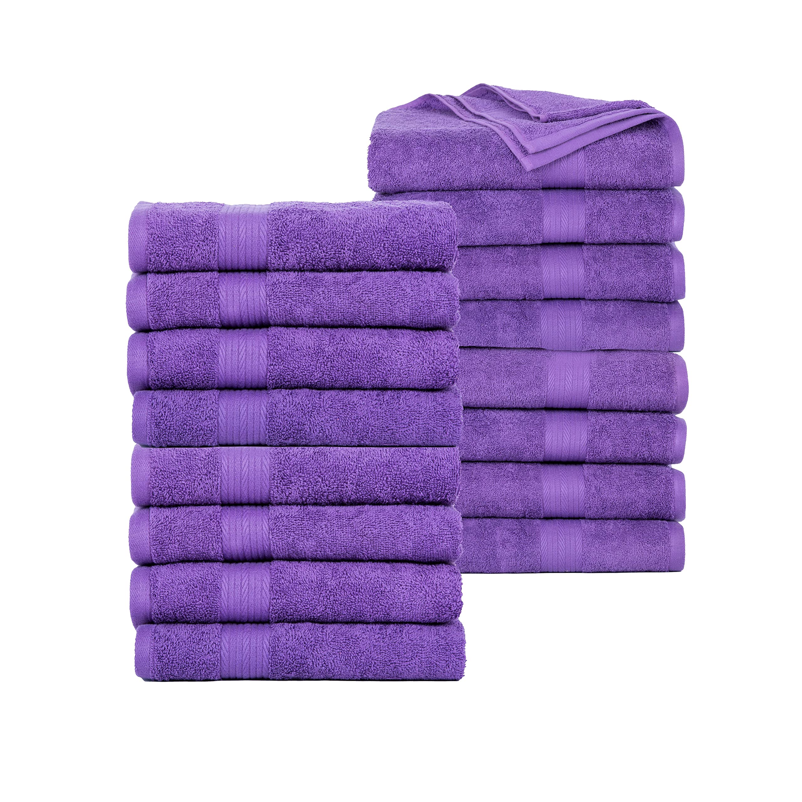 Ample Decor Bath Towels Pack Of 16 600 Gsm 100% Cotton, Absorbent Soft Premium Quality Machine Washable, Oeko Tex Certified, For