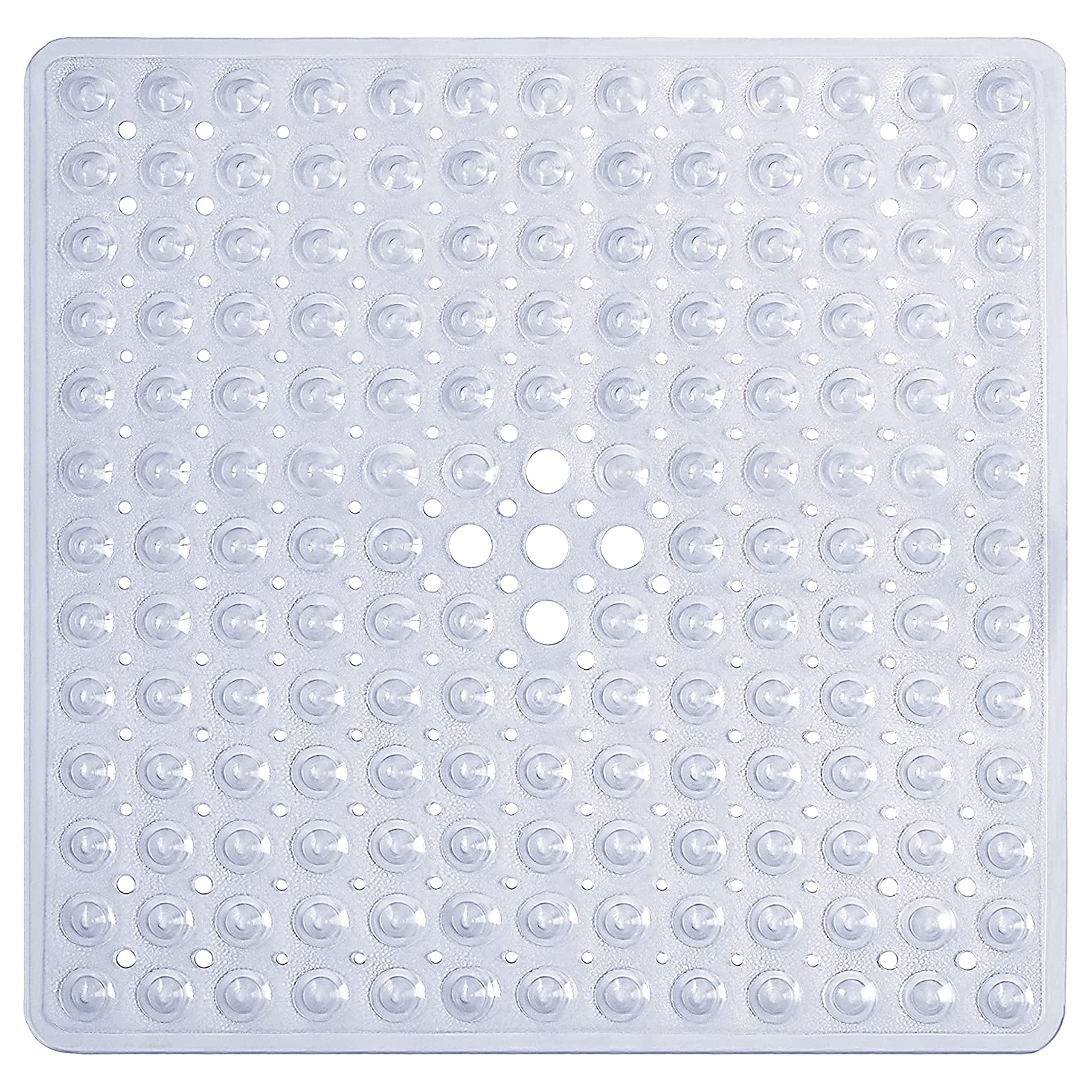 Tranquilbeauty Clearwhite Shower Mat 53X53Cm/21X21In | Non-Slip, Machine-Washable Quadrant Bath Mat For Walk In Shower Tray | Sh