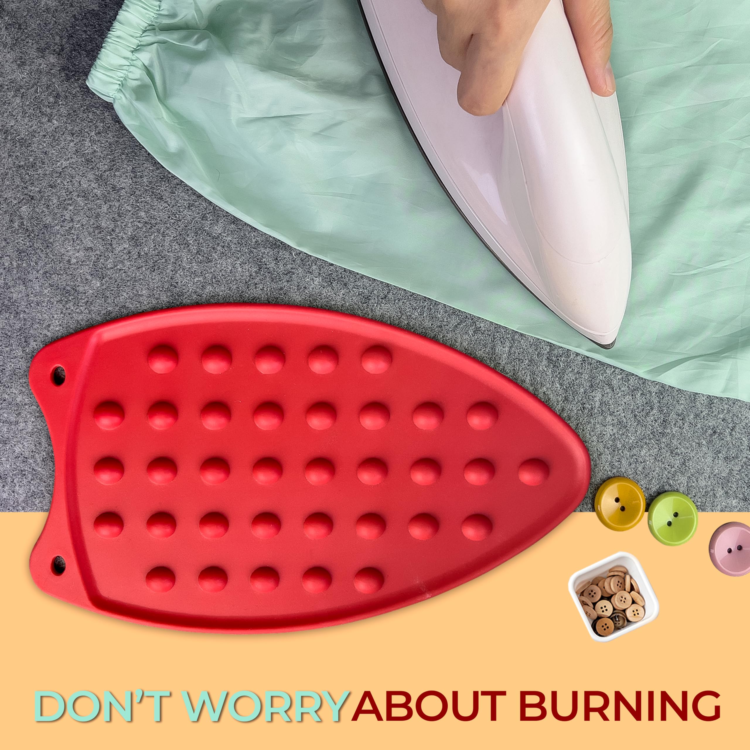 Savina Silicone Rest Pad For Ironing Board(2 Pack). Heat Resistant Pad, Thicker Version. Perfect Combination With Ironing Board