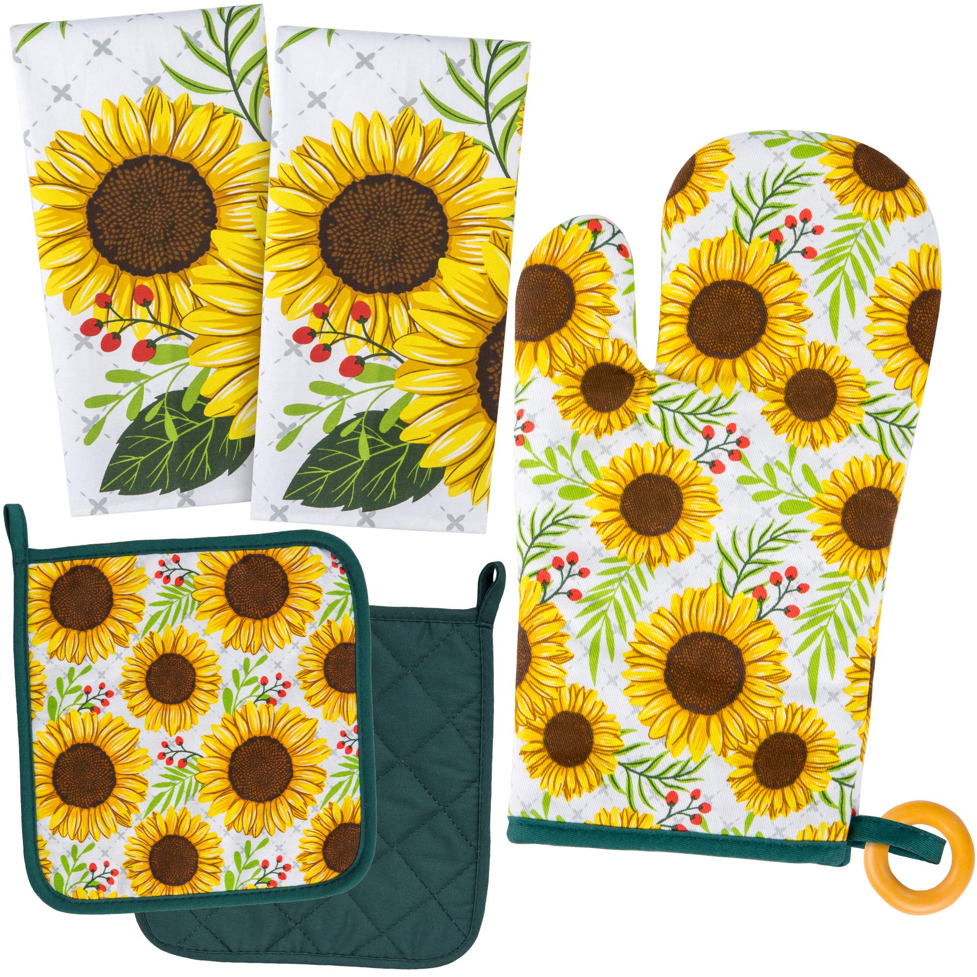 Koaland Sunflower Kitchen Towels Set Of 5