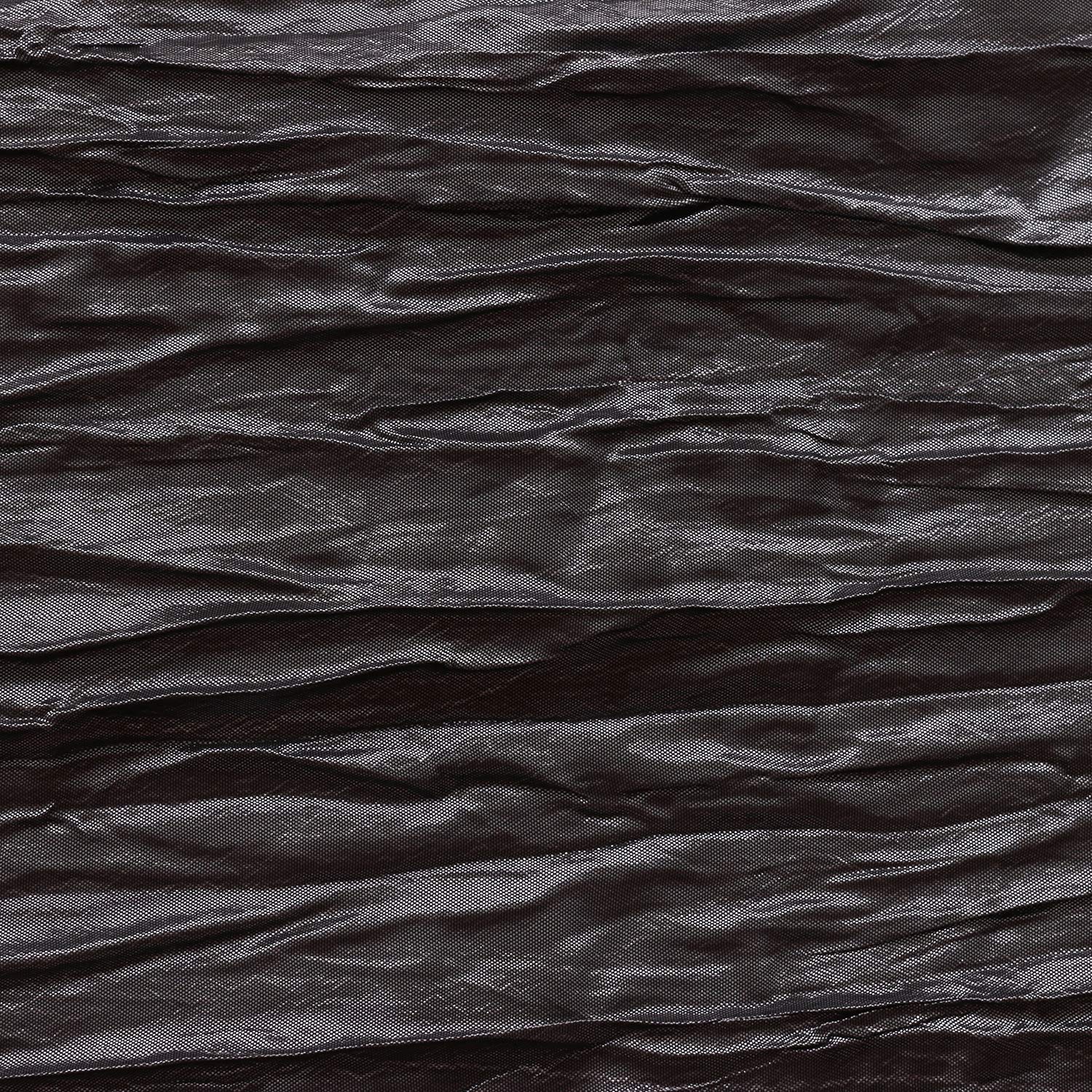Your Chair Covers - 108 Inch Round Crinkle Taffeta Tablecloth - Black  Crushed Shiny Dining Table Cloth for Wedding Party Birthday Baby Bridal Shower