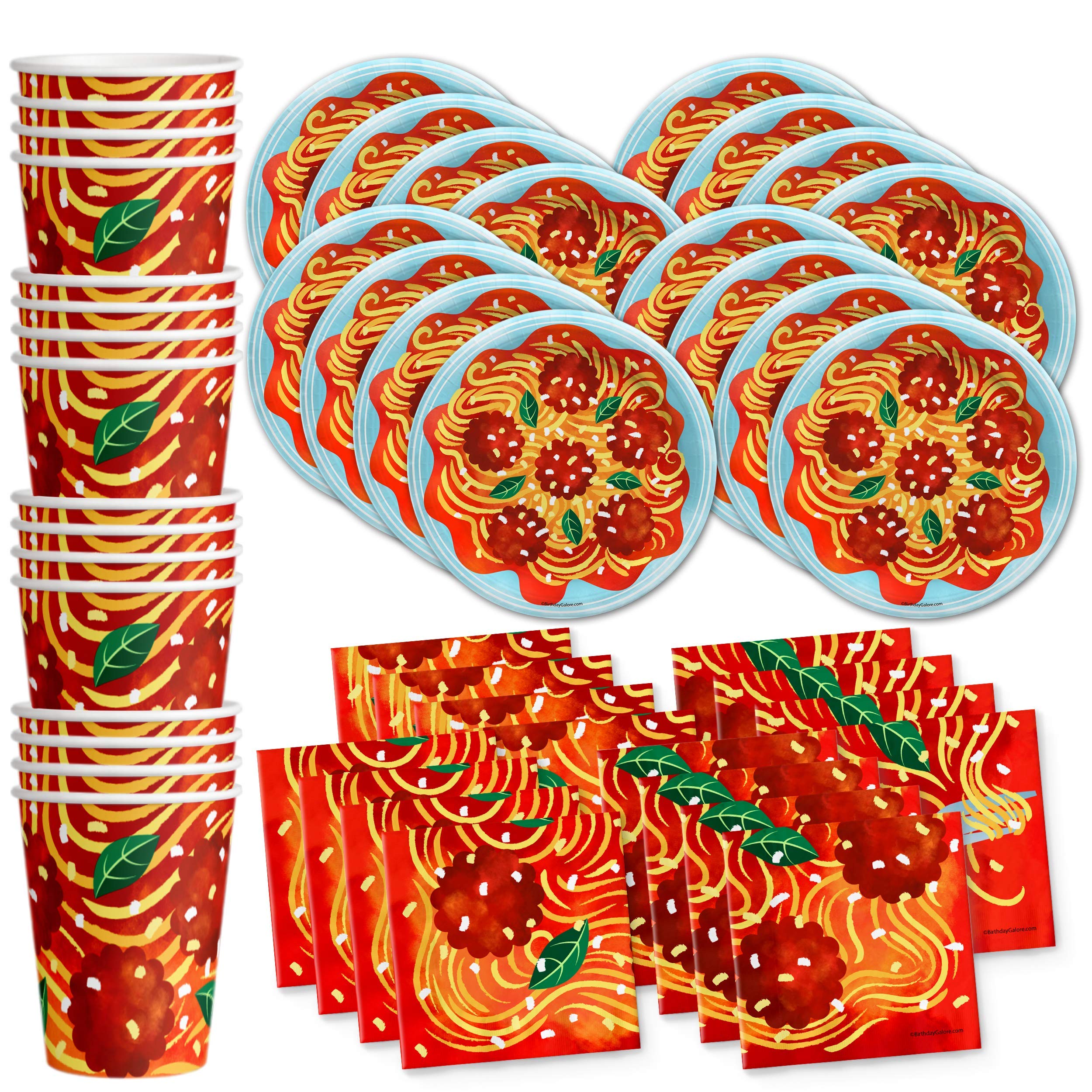 Spaghetti And Meatballs Birthday Party Supplies Set Plates Napkins Cups Tableware Kit For 16