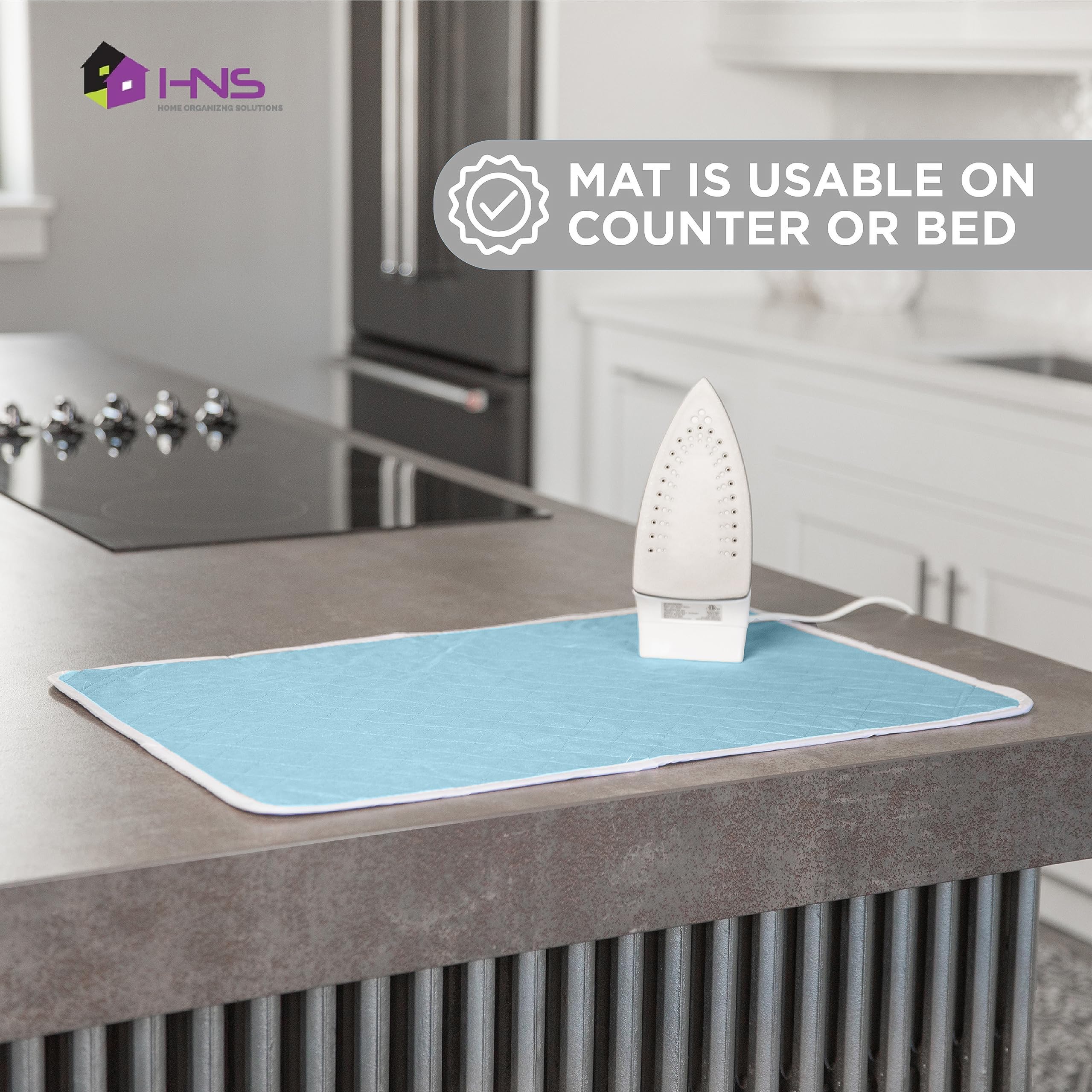 Holdn Storage Ironing Mat, Magnetic Laundry Mat, 28.25    X 19   , Blue, Quilted, Washer And Dryer Countertop, Ironing Pad